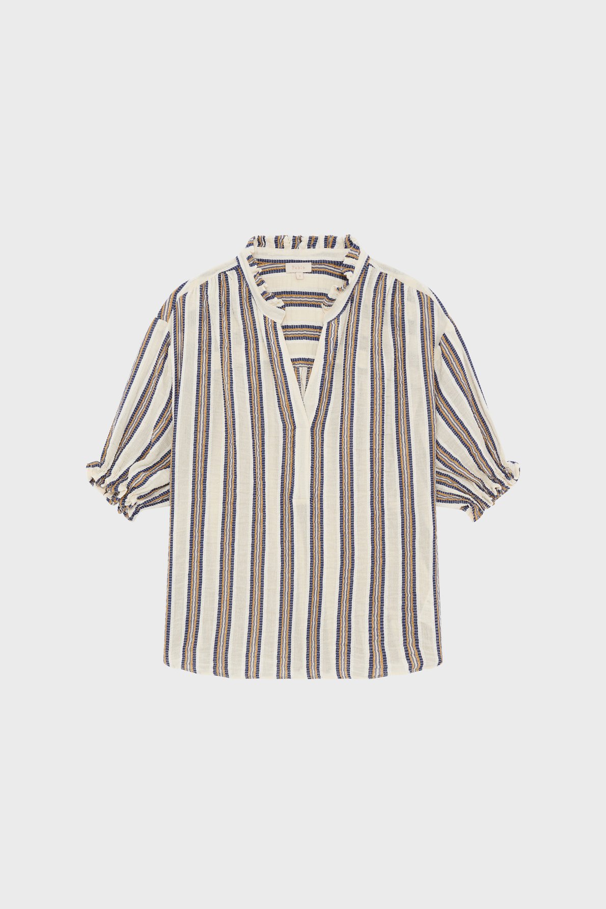 Blouse à rayures et volants - cayla PABLO Beige