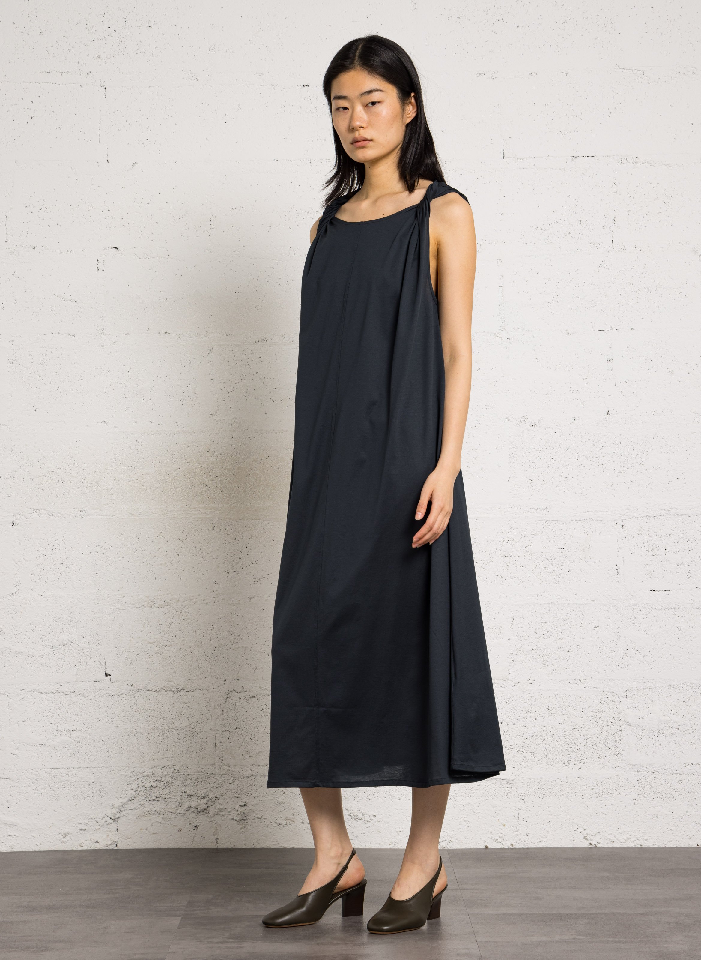 Robe longue col rond en coton bio debby SOEUR Bleu