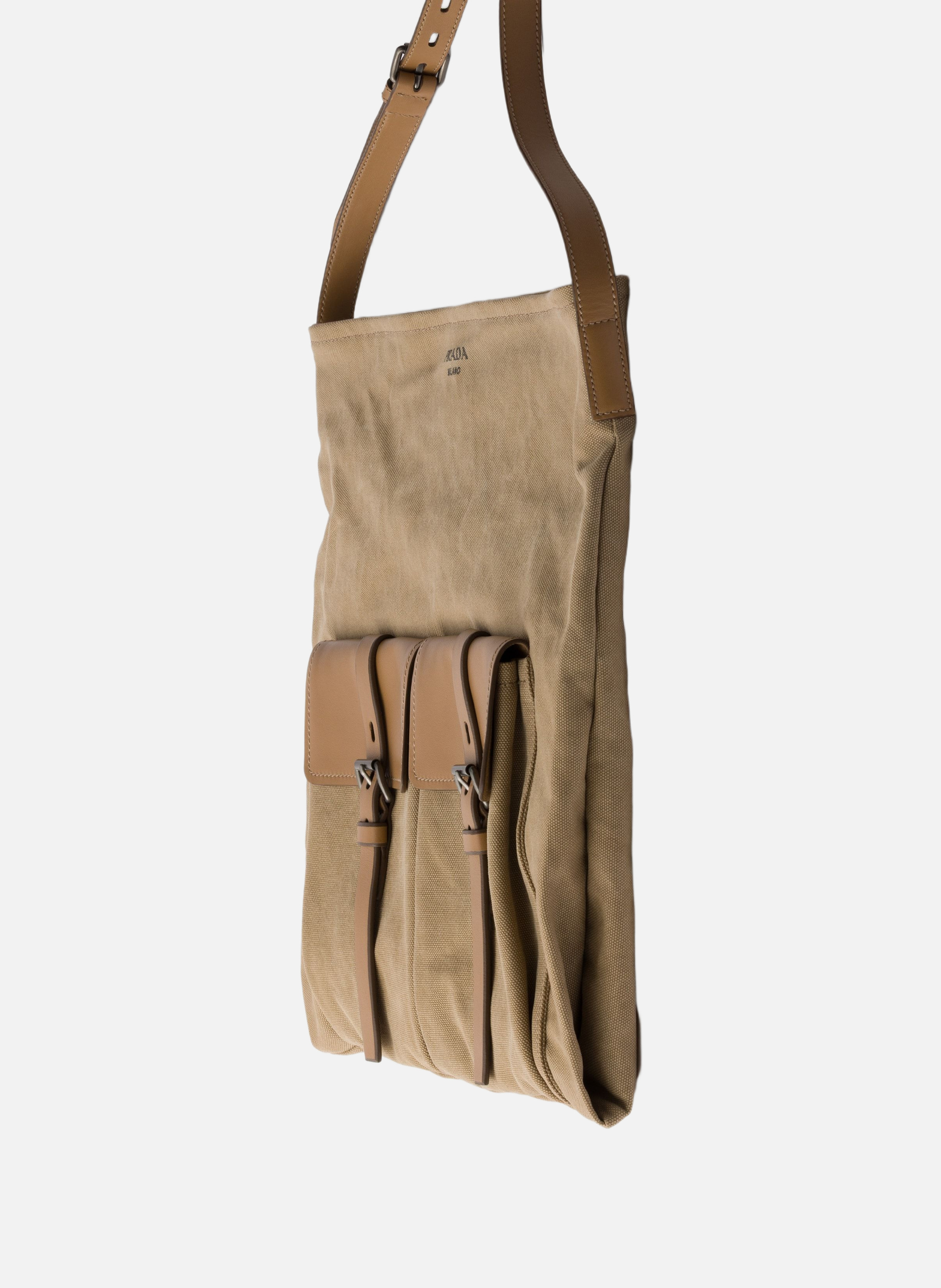 Sac porté épaule prada route en toile et cuir PRADA Beige