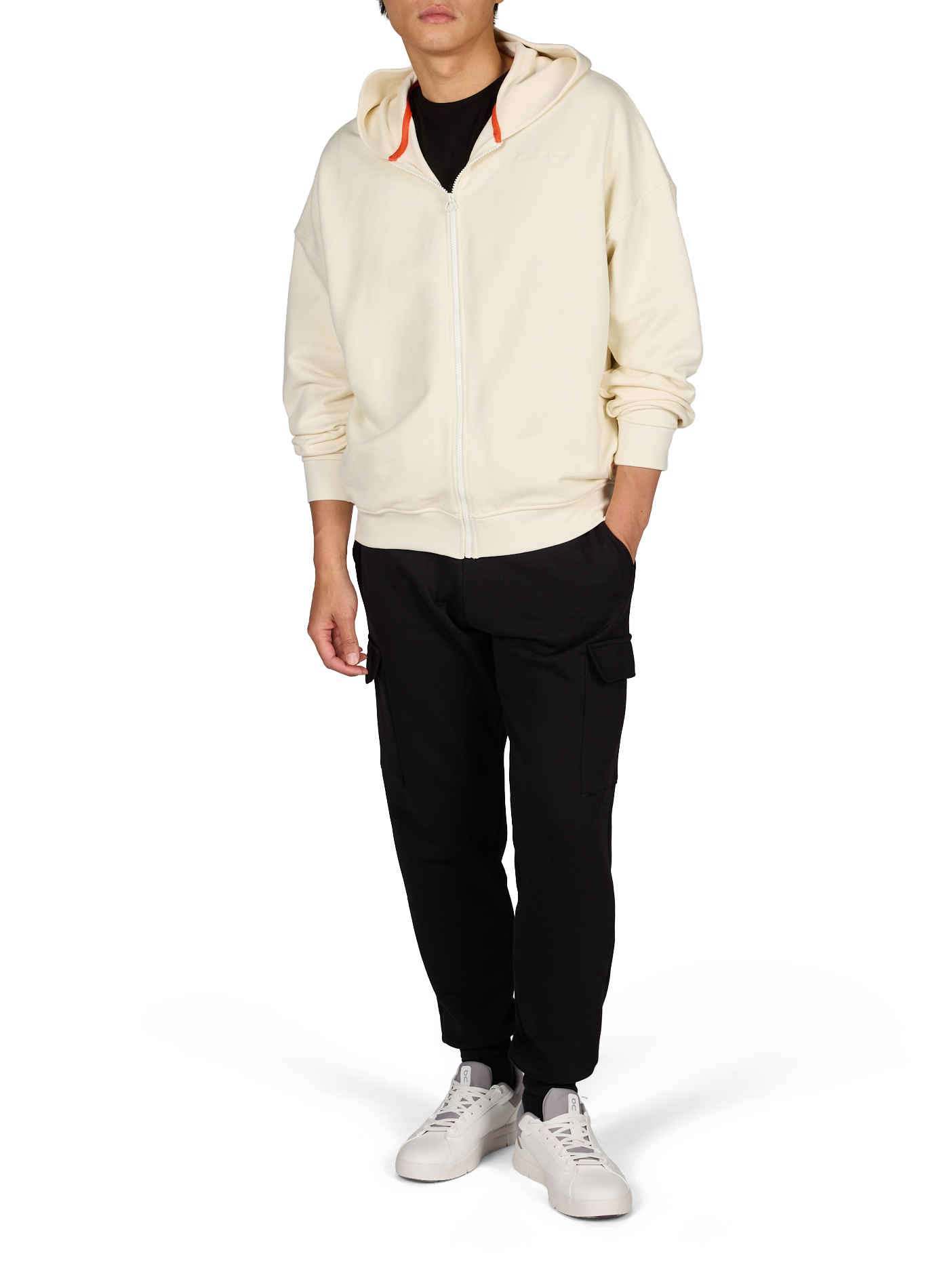 Hoodie zippé Titus à capuche en coton GERTRUDE ET GASTON Beige