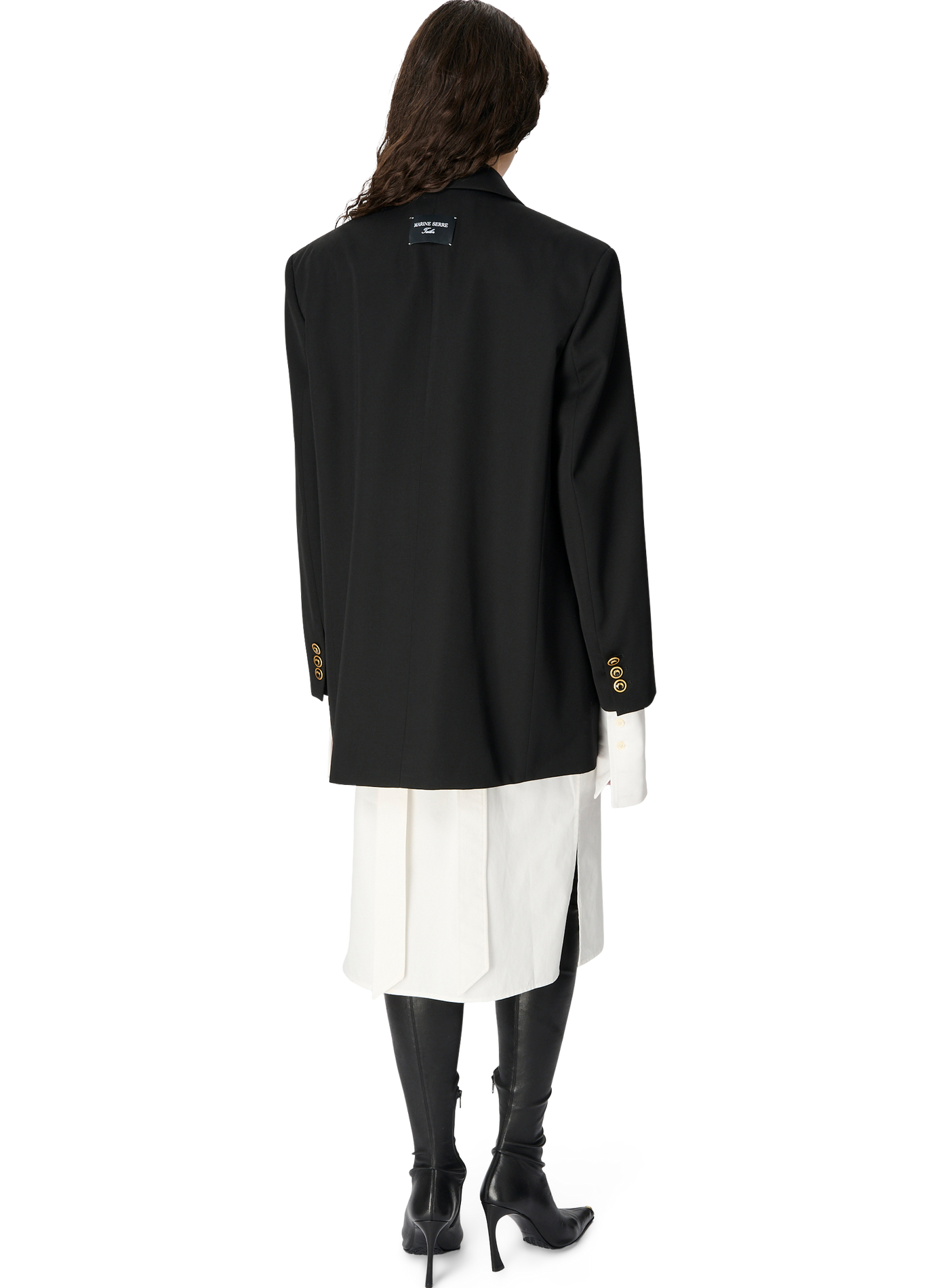 Virgin wool twill boxy blazer unisex MARINE SERRE Black