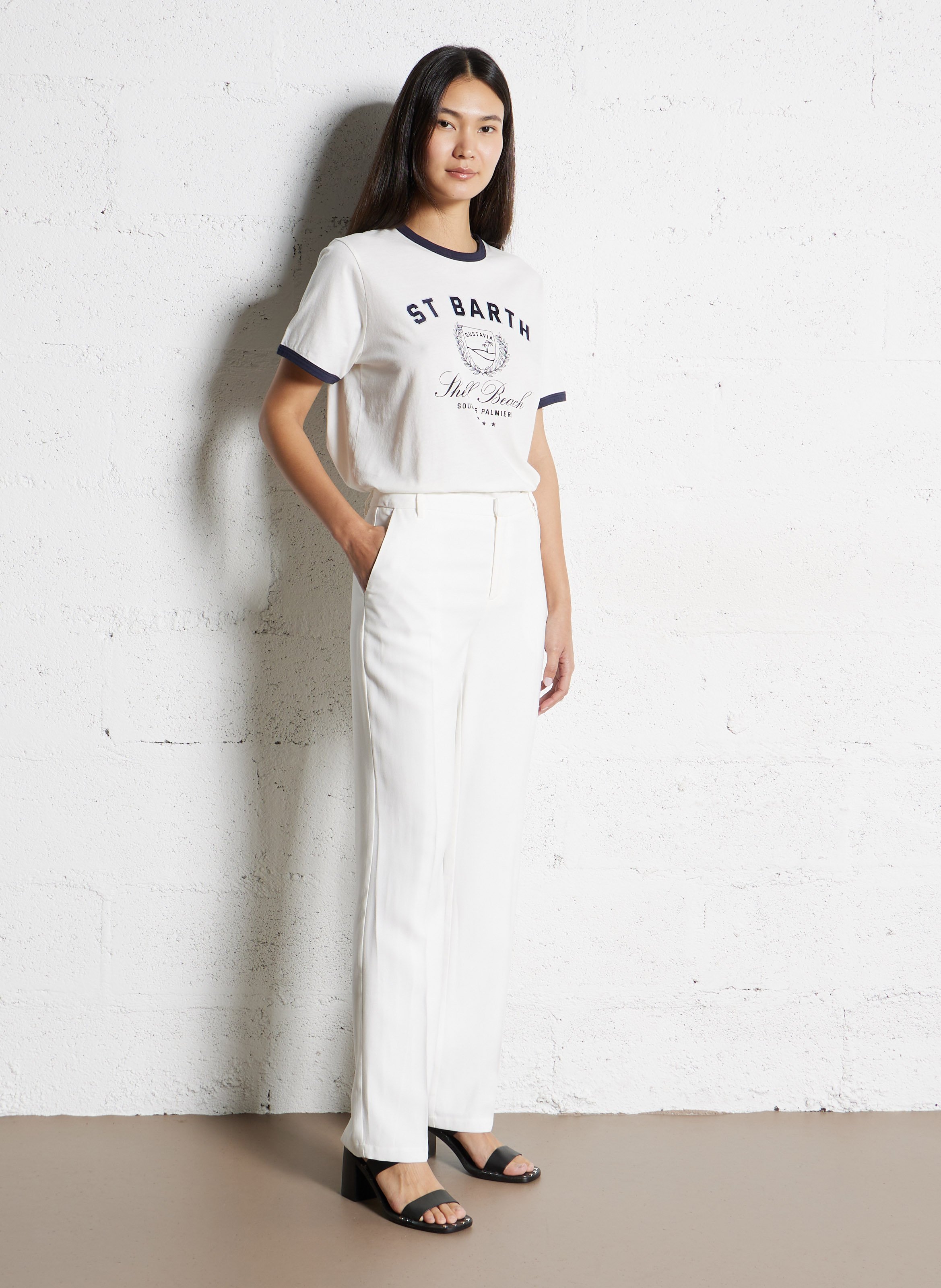 Pantalon de tailleur droit IKKS Blanc