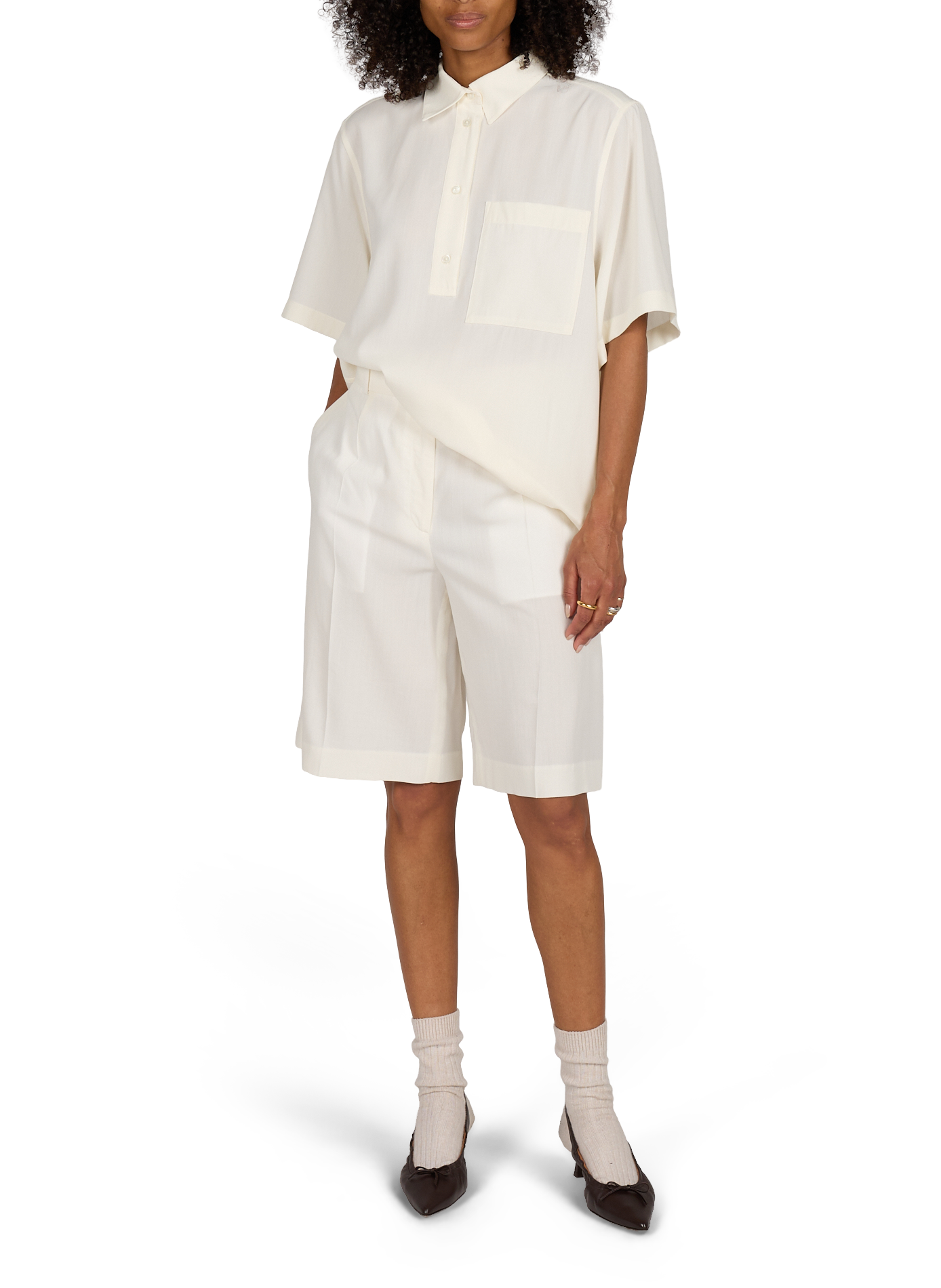 Kurze hohe Taille TOTEME Beige