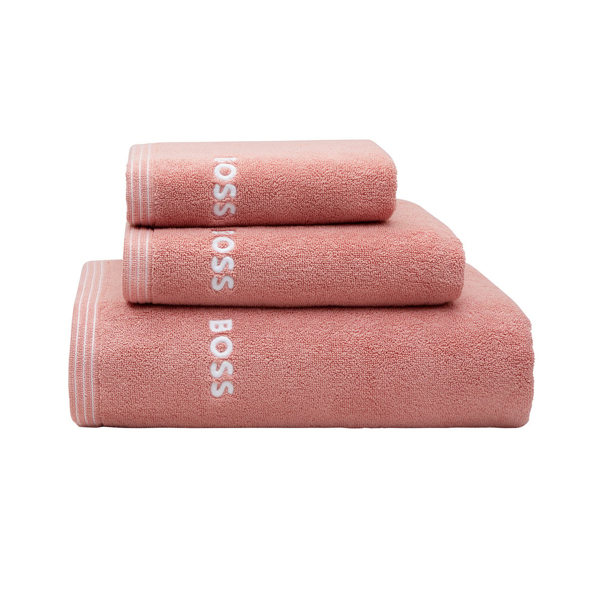 Serviette de toilette  en coton, edge | Rose BOSS HOME Maison