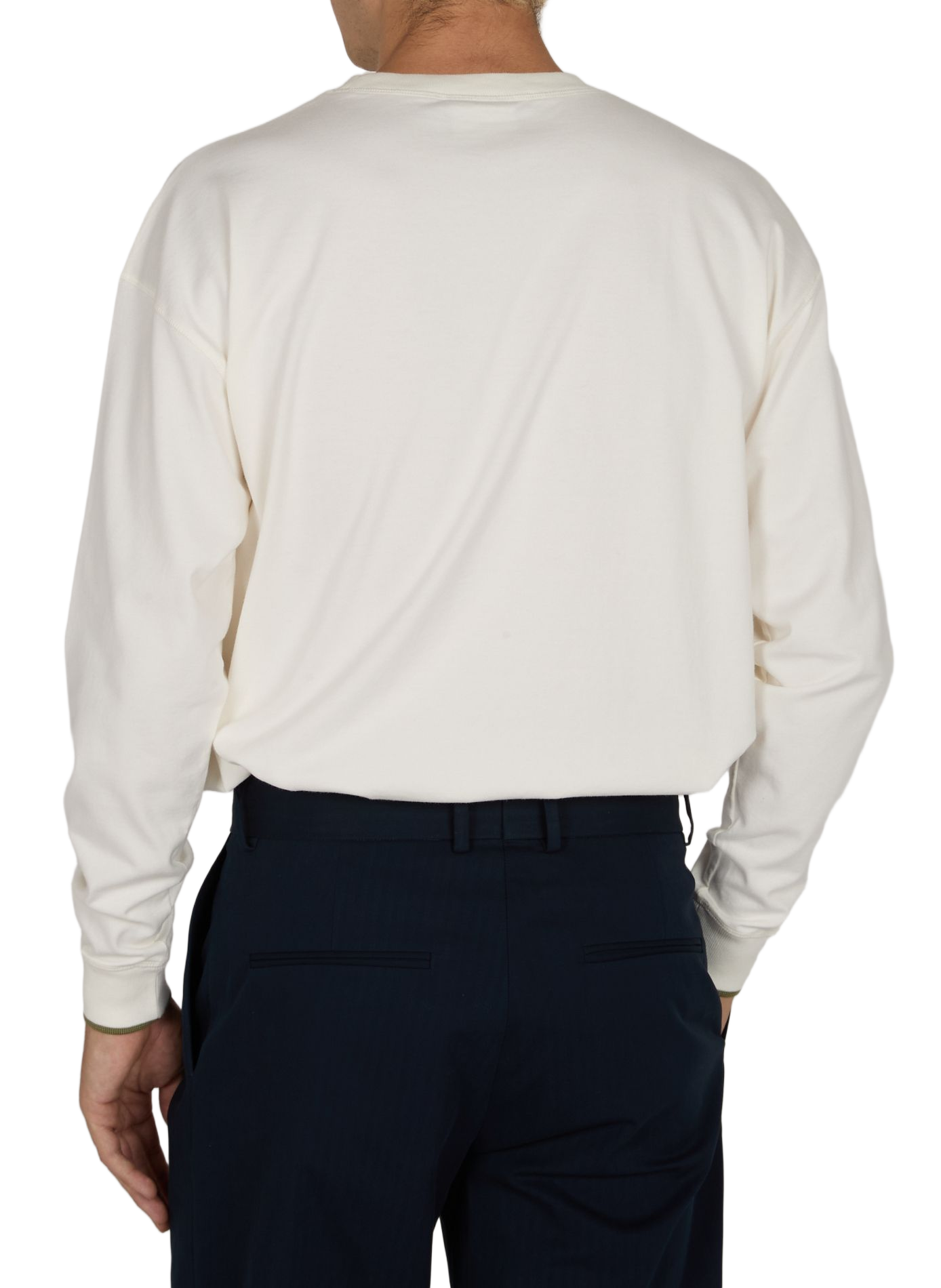 Long-sleeved cotton t-shirt with embroidery DROLE DE MONSIEUR White