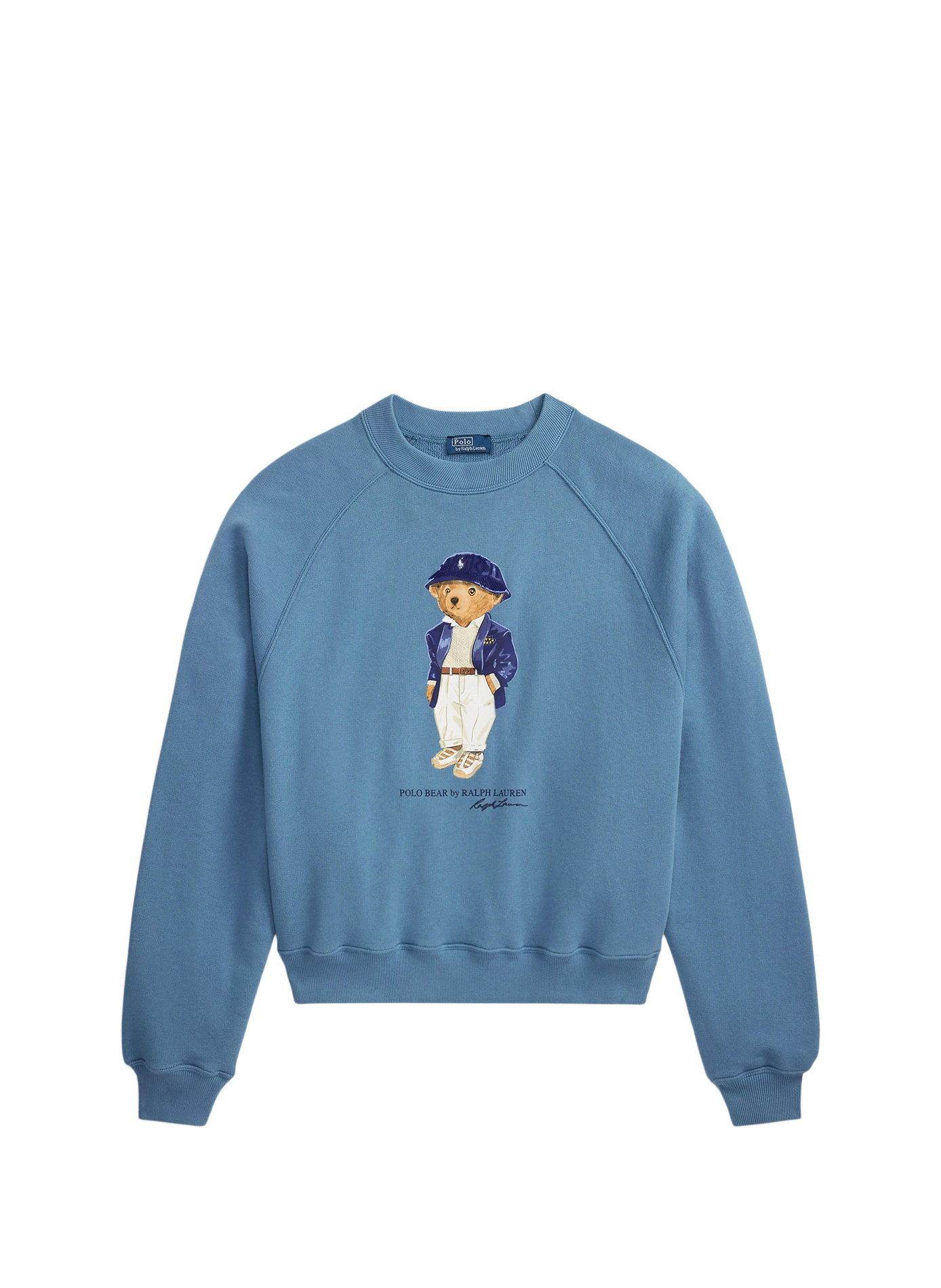 Rechte sweater met ronde hals en zeefdruk in gemengd katoen POLO RALPH LAUREN Blauw