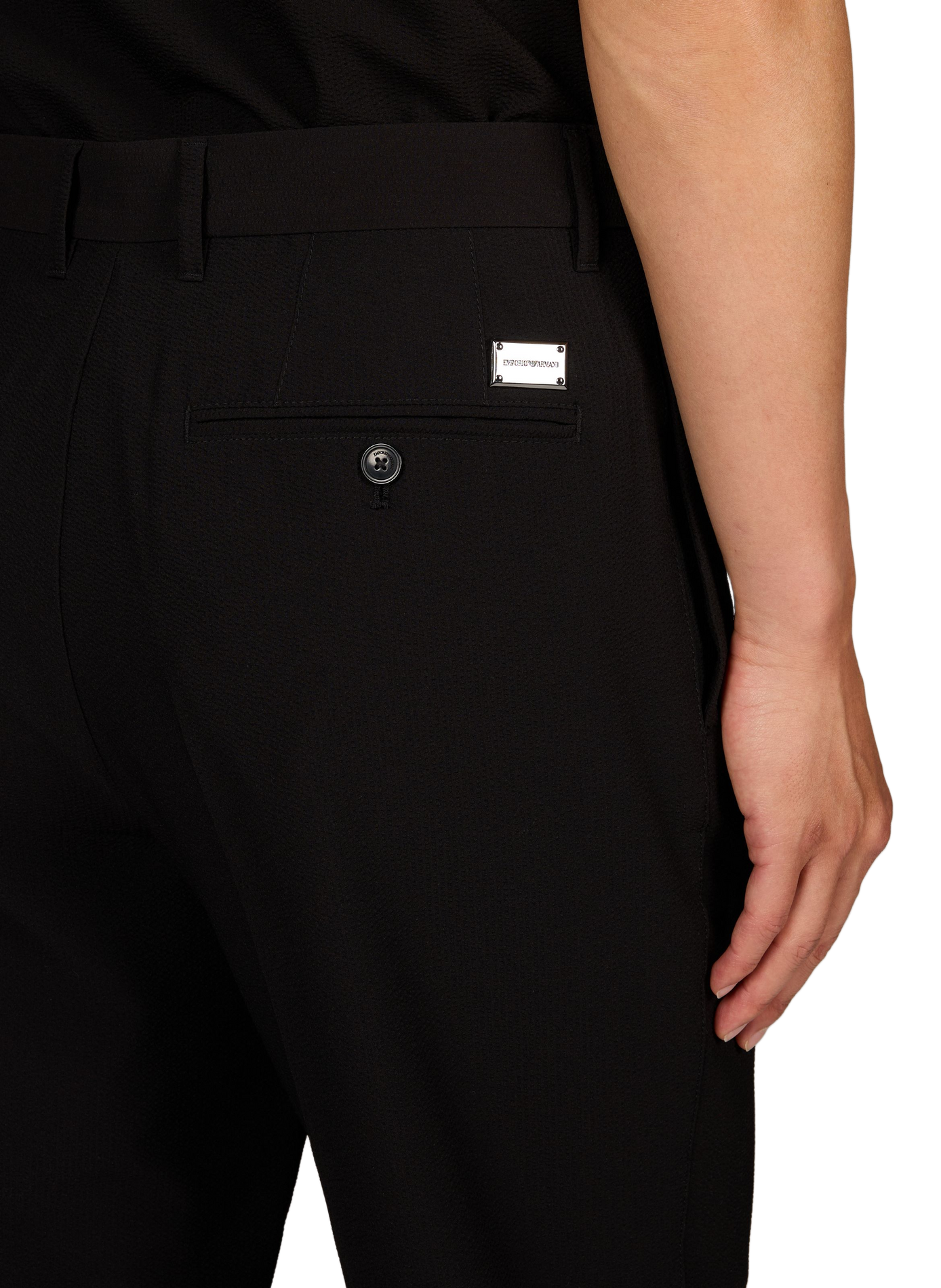 Texturierte Slim-Fit-Hose EMPORIO ARMANI Schwarz