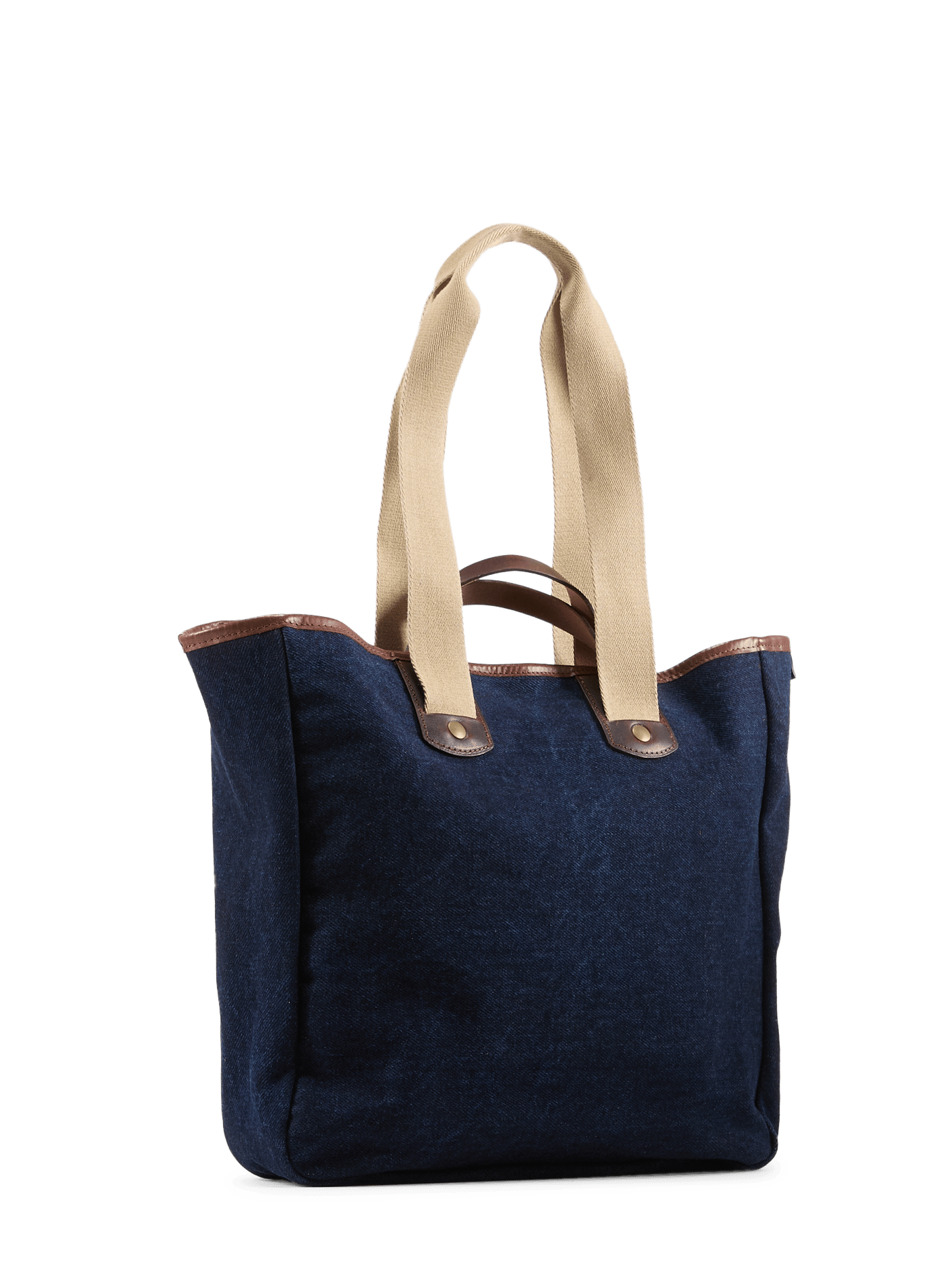 Shopper tas Meline in katoen en leer BLEU DE CHAUFFE Blauw