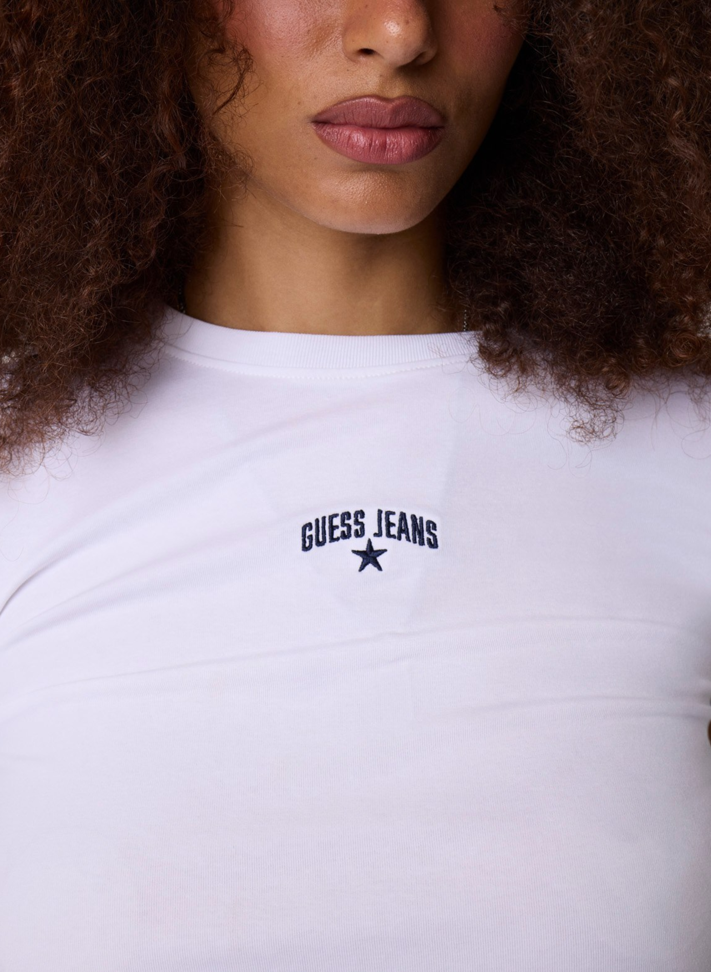 Cotton-blend round-neck T-shirt GUESS White