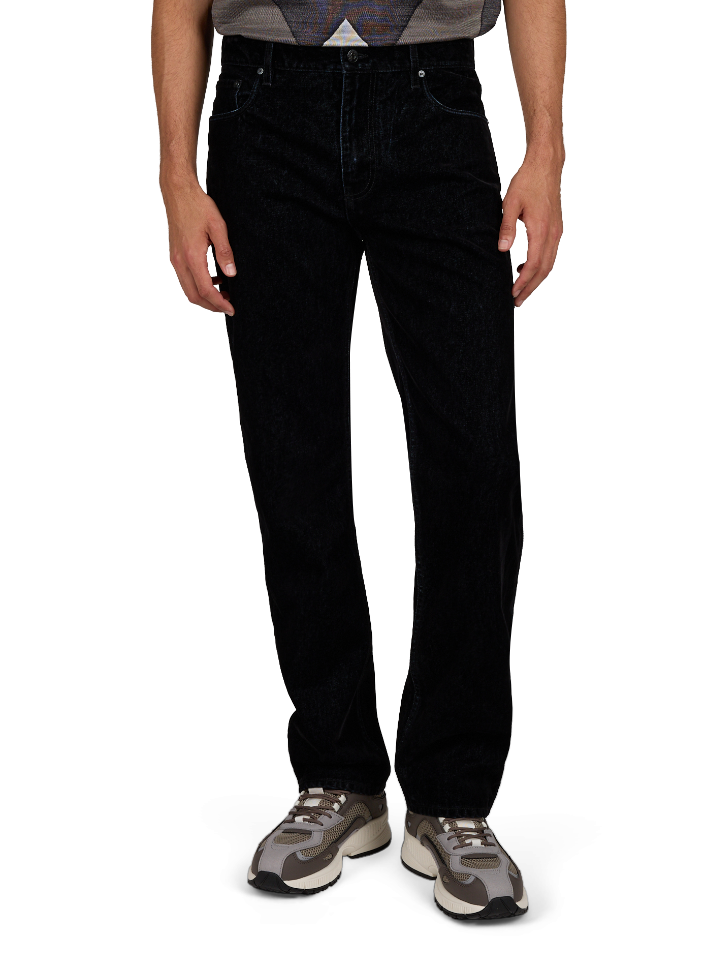Samtjeans aus Baumwolle EMPORIO ARMANI Schwarz
