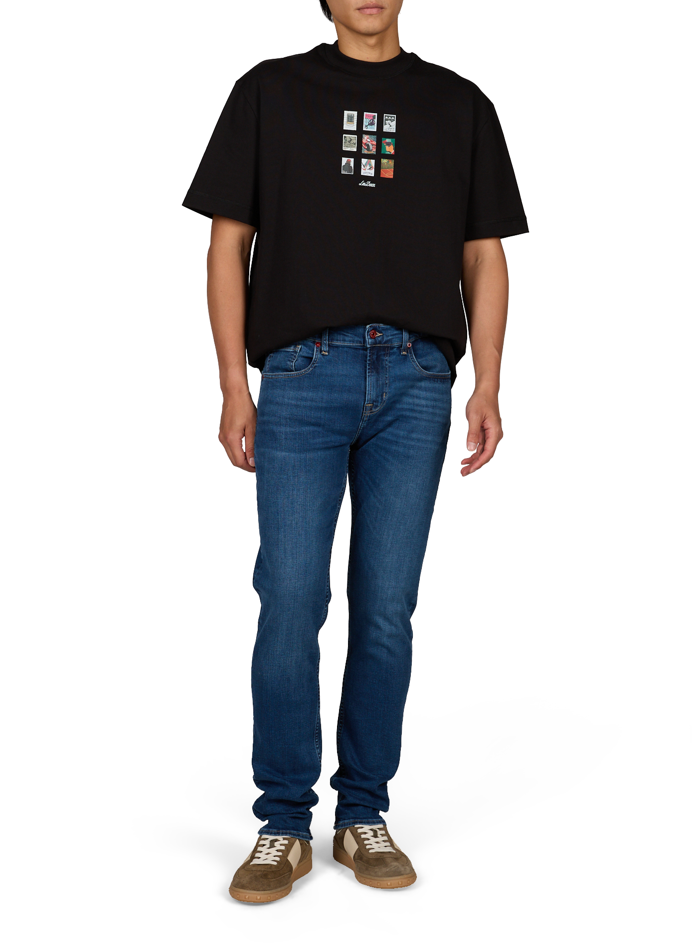 Slim fit washed denim jeans in blended cotton 7 FOR ALL MANKIND Blue