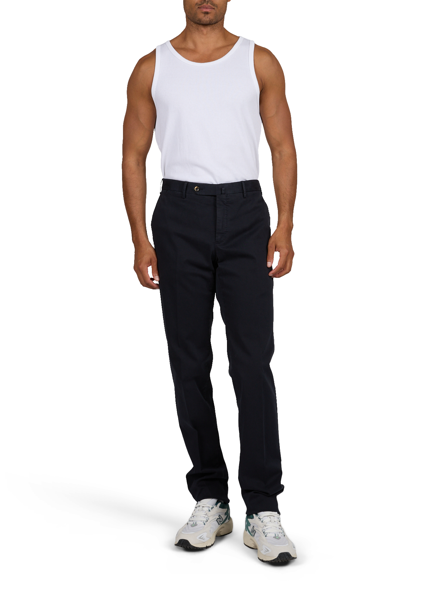 Slim cotton pleated trousers PT01 Blue