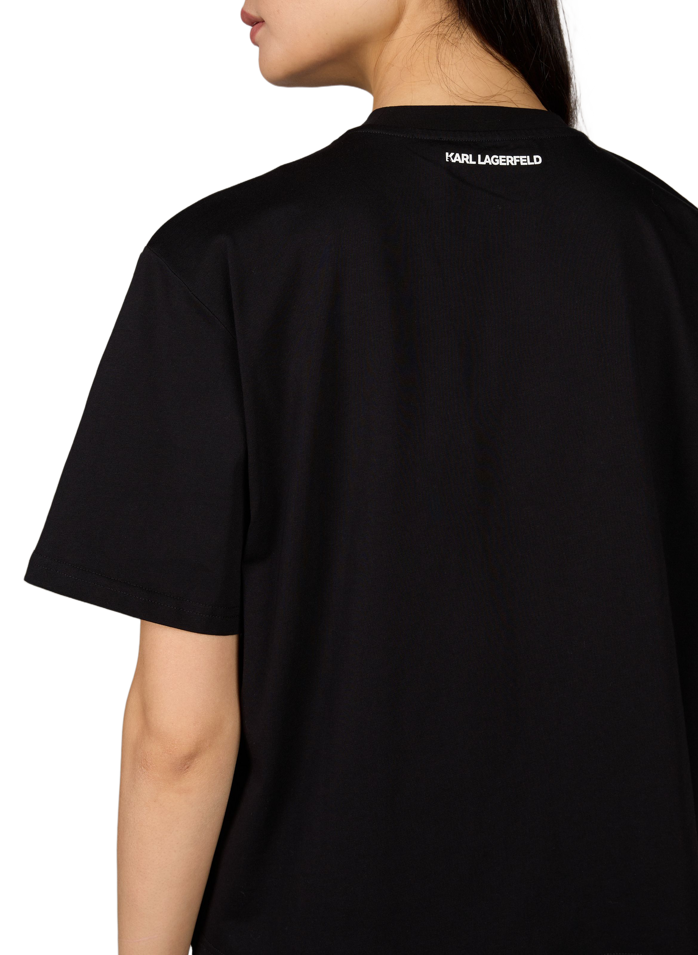 Round neck cotton t-shirt KARL LAGERFELD Black