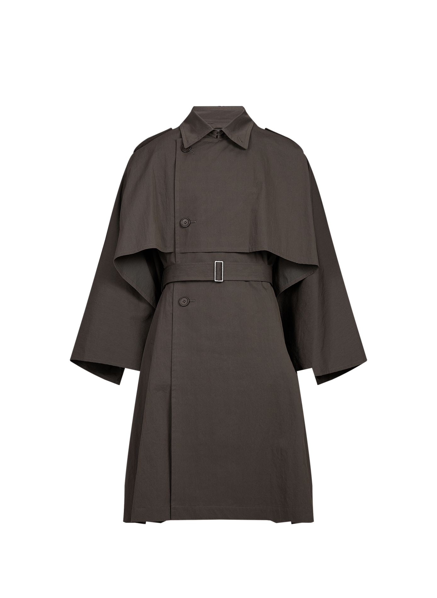 Mixed cotton trench coat ISSEY MIYAKE Brown