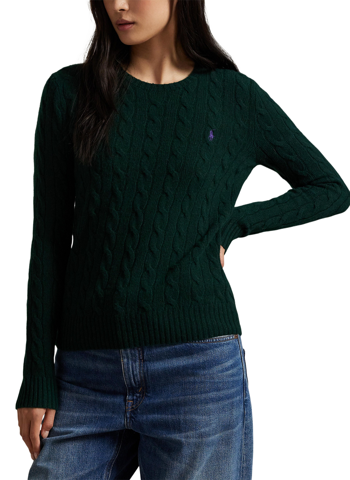 Trui met ronde hals van wol en kasjmier POLO RALPH LAUREN Groen
