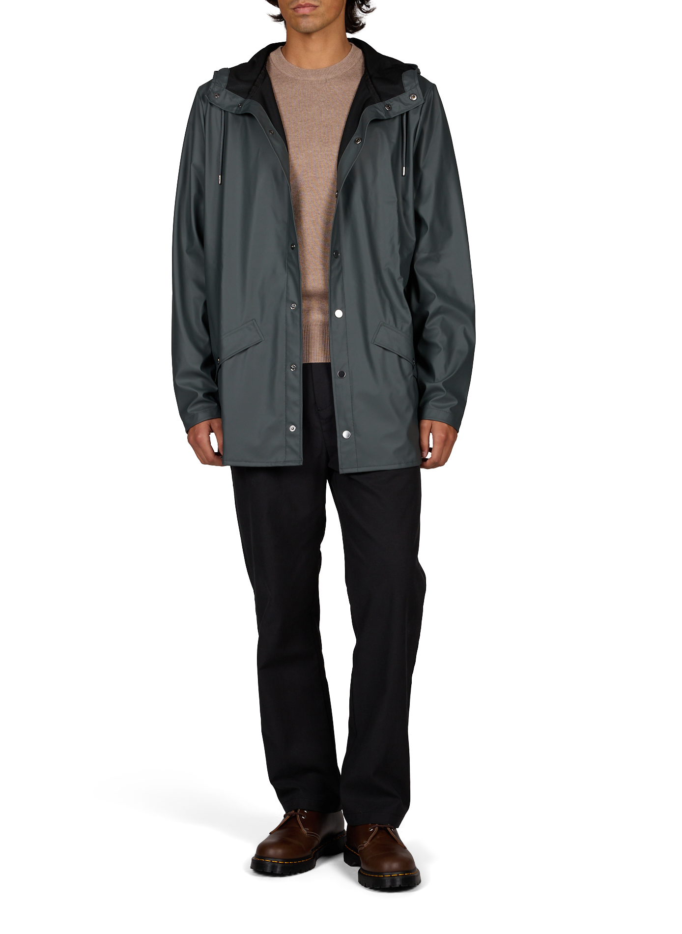 Imperméable à capuche RAINS Gris