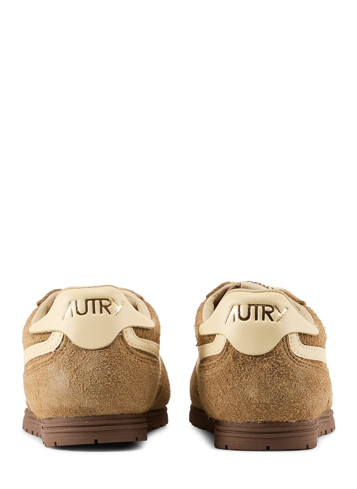 Low-top sneakers in mixed leather and suede AUTRY Beige