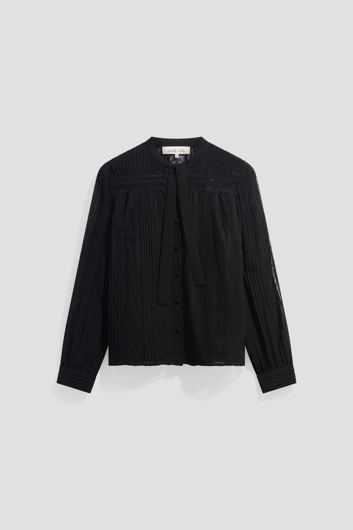 Chemise lavallière en voile à dentelle - lulu GERARD DAREL Noir