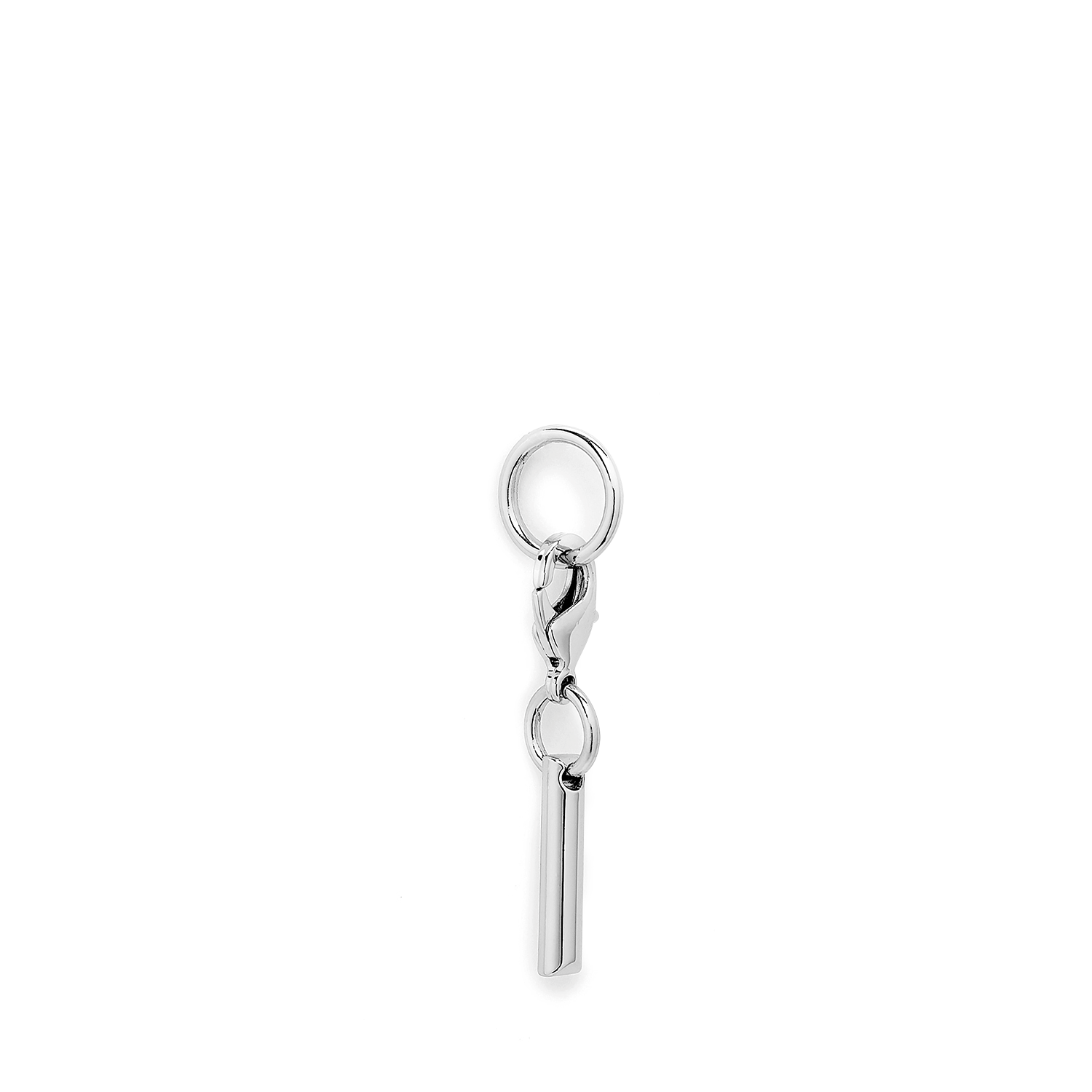 Pendentif en métal argenté de la marque lancel en forme de lettre i. LANCEL Argent