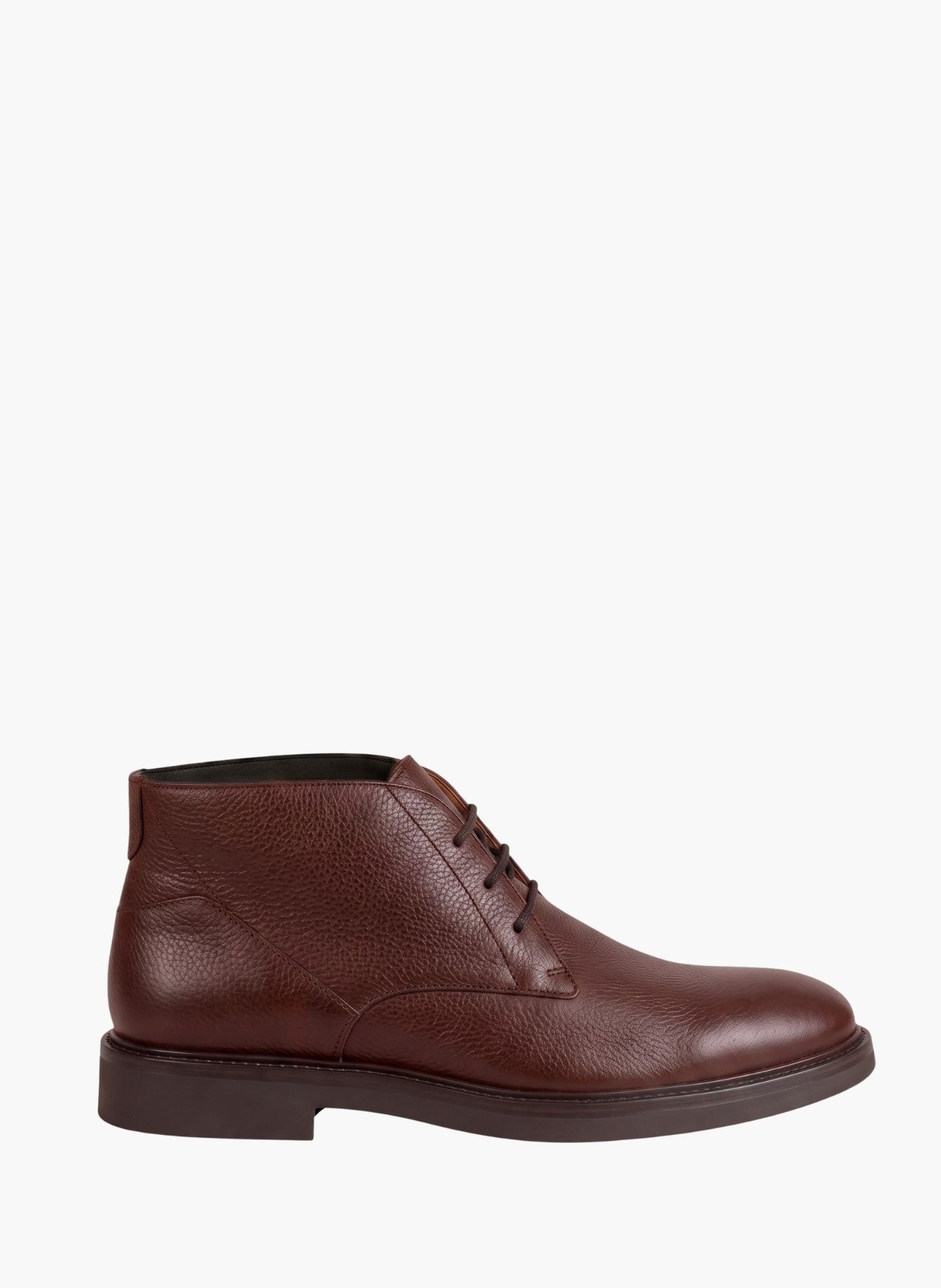 Desertboots van generfd leer met rubberen zool JULES & JENN Bruin