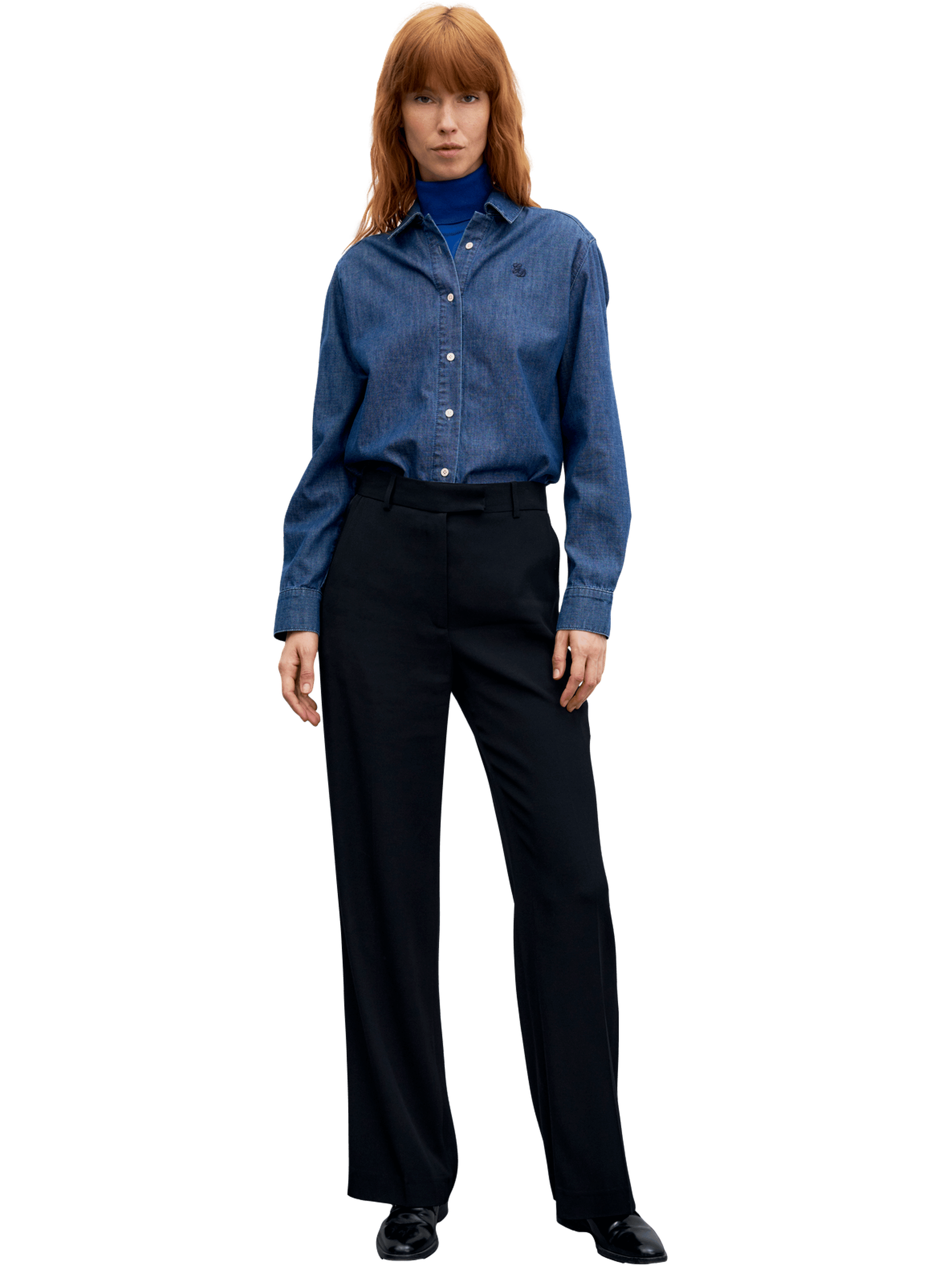 Pantalon fluide à bande de satin - mona GERARD DAREL Noir
