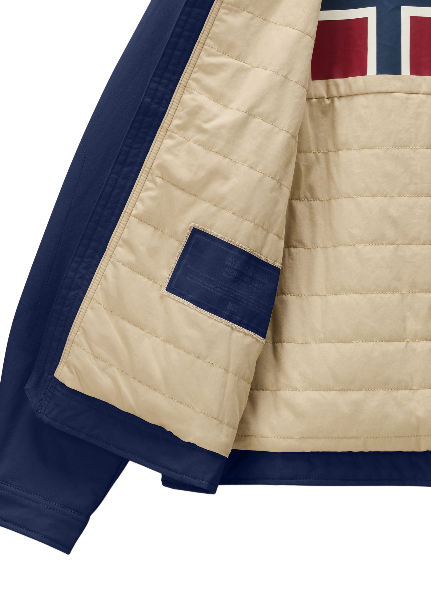 Classic straight solid color jacket with classic collar. NAPAPIJRI Blue