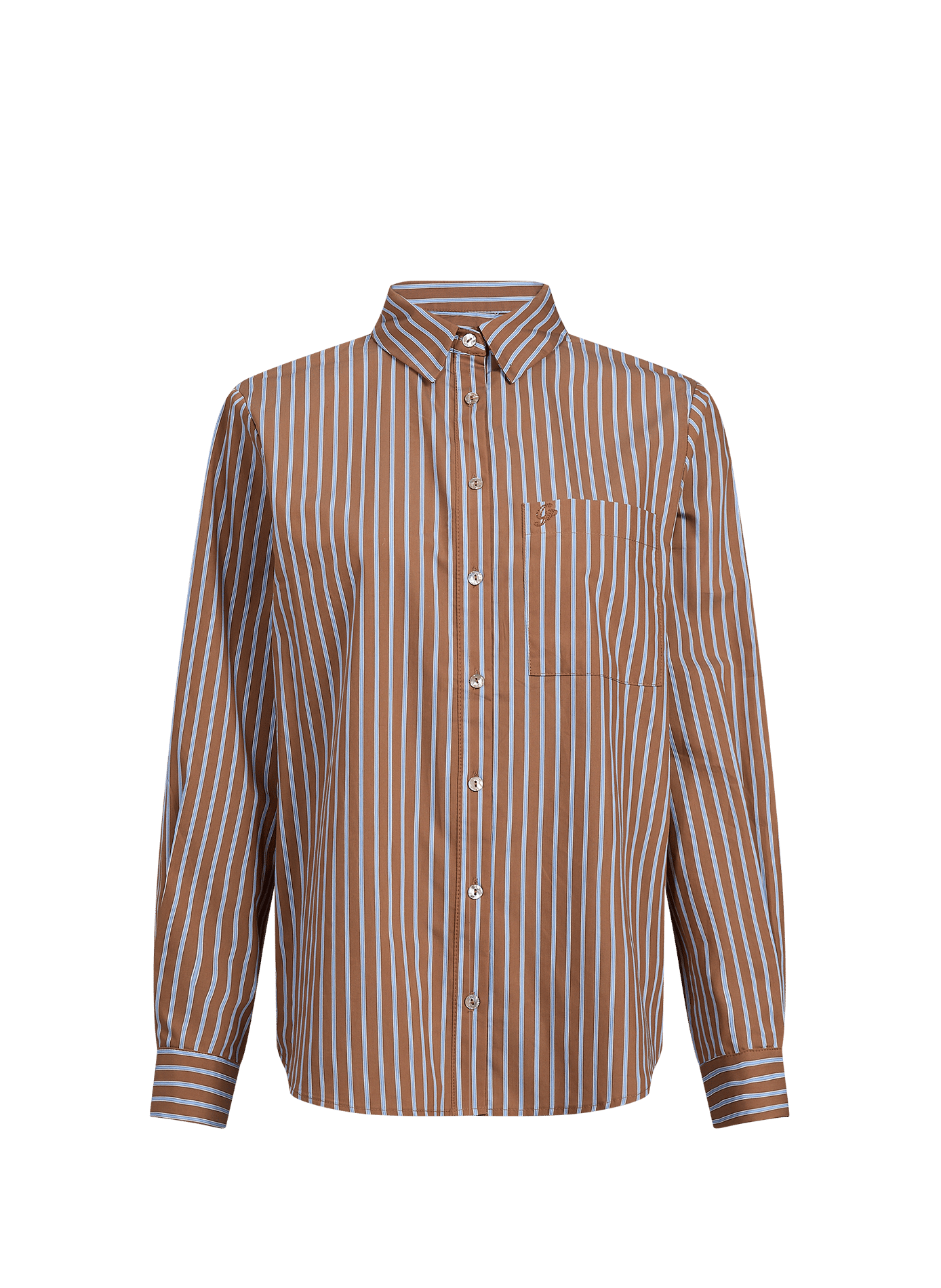 Chemise rayée droite en coton GARANCE Marron