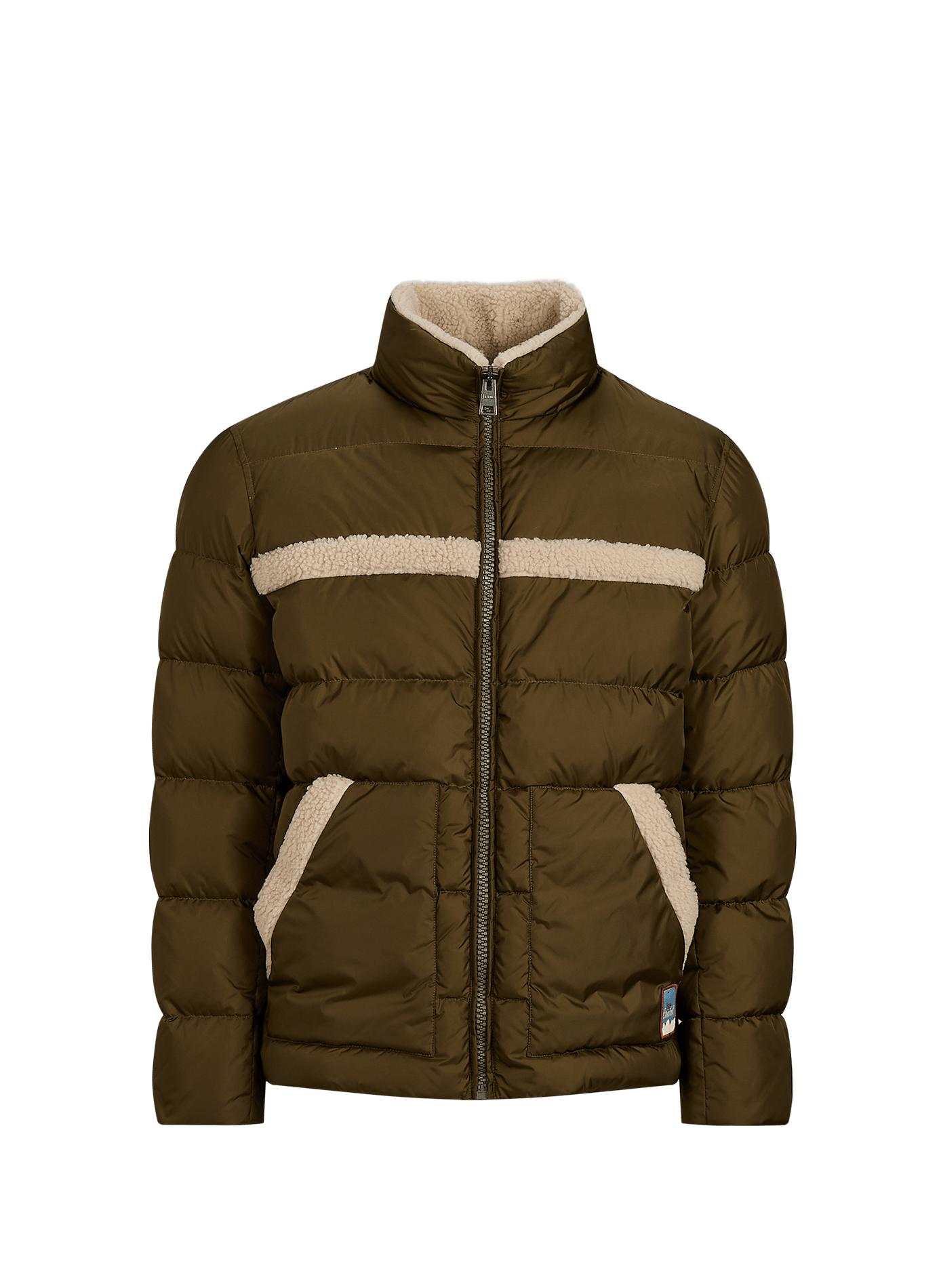 Padded jacket with high collar HERNO Khaki
