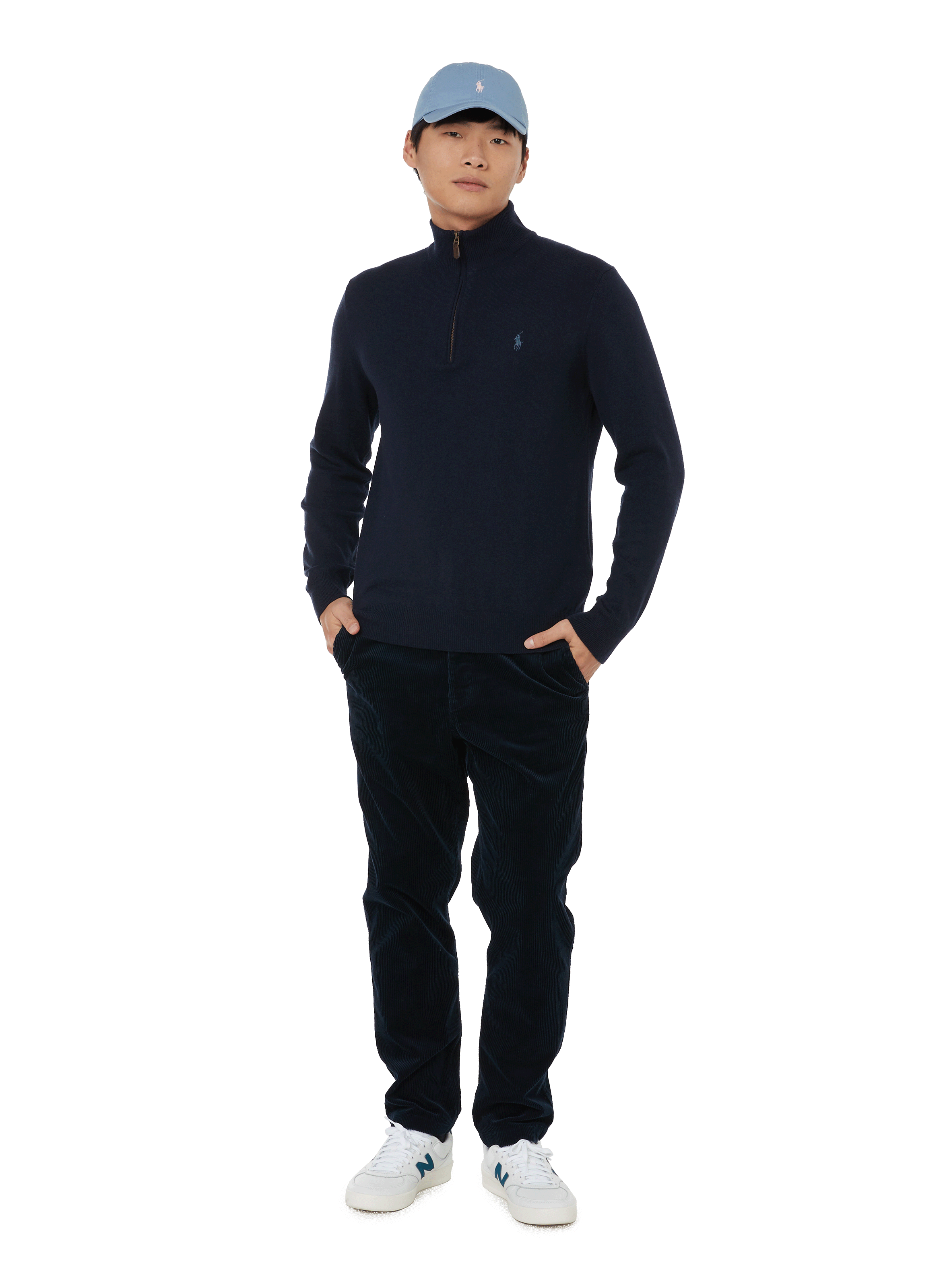 Pull à col camionneur en laine POLO RALPH LAUREN Bleu