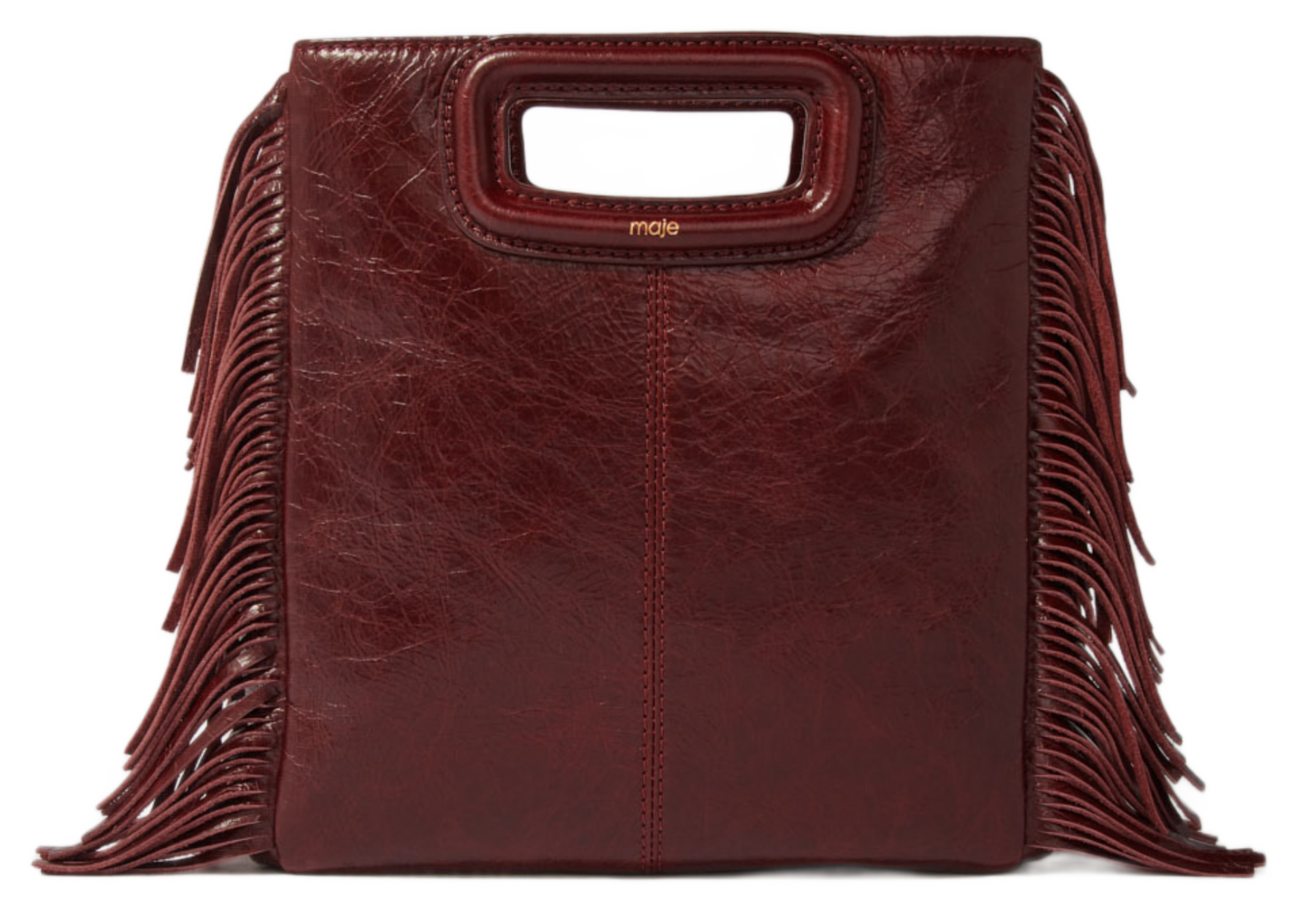 Sac bandoulière en cuir m MAJE Rouge