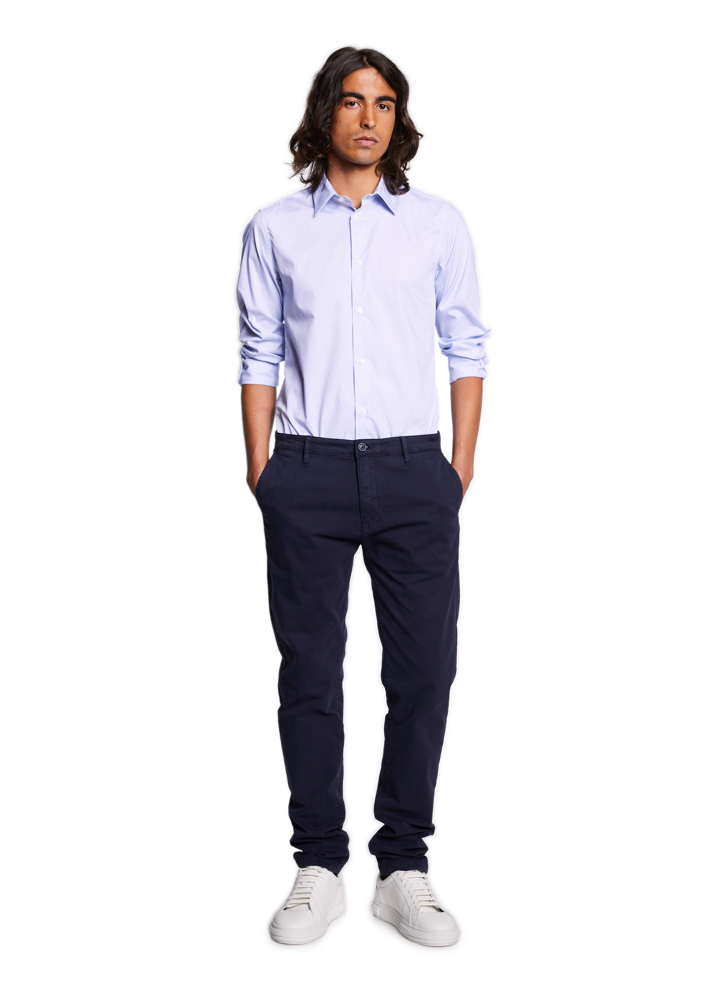Chemise slim en coton AU PRINTEMPS PARIS Bleu
