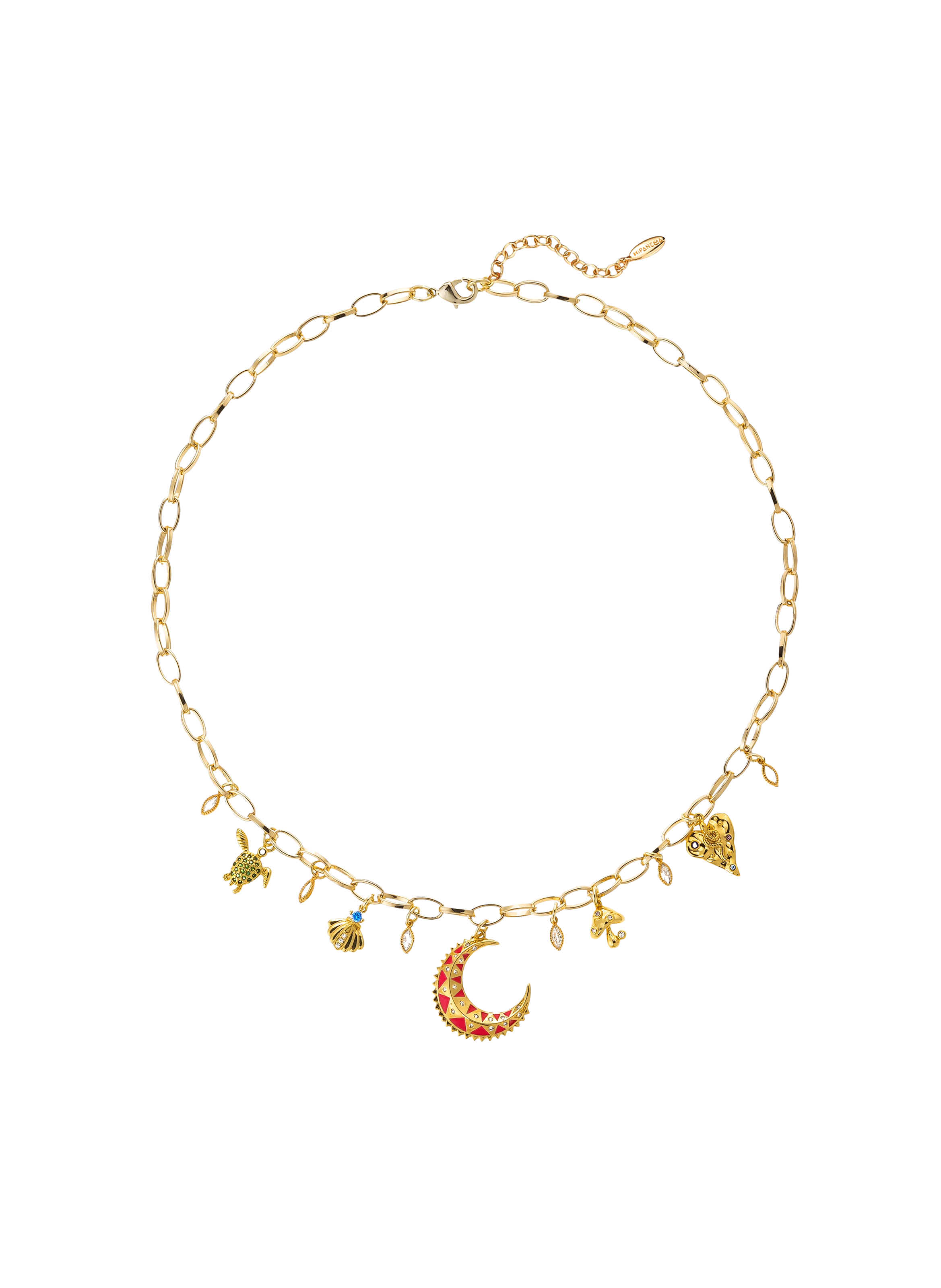 Collier ras de cous avec pampilles et charms chupito HIPANEMA Rouge