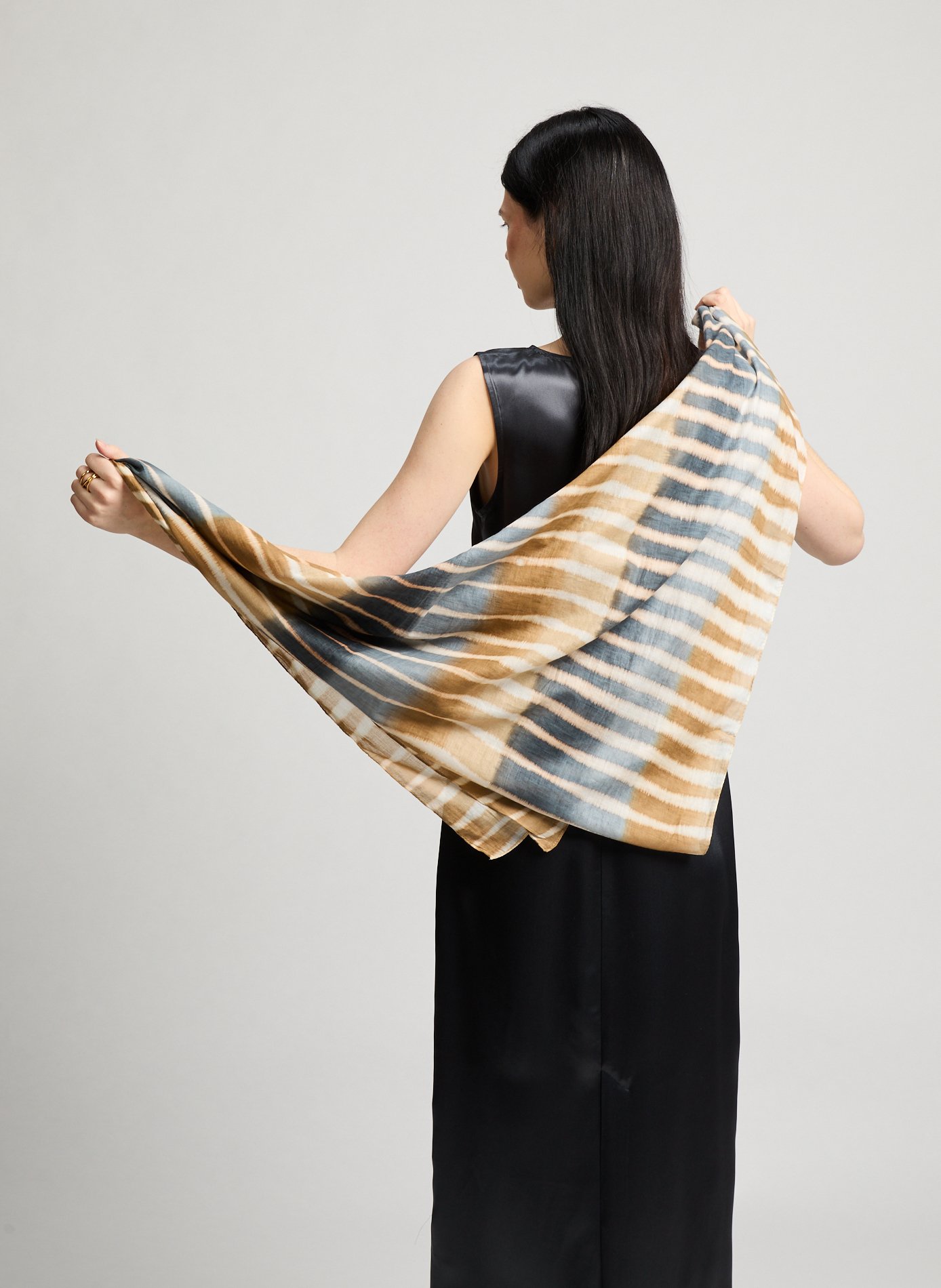 Printed cotton scarf AU PRINTEMPS PARIS Grey