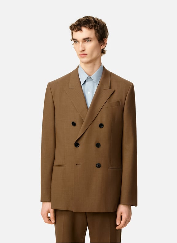 Veste croisée en laine Marron by AMI PARIS AMI PARIS Veste croisée en laine Marron
