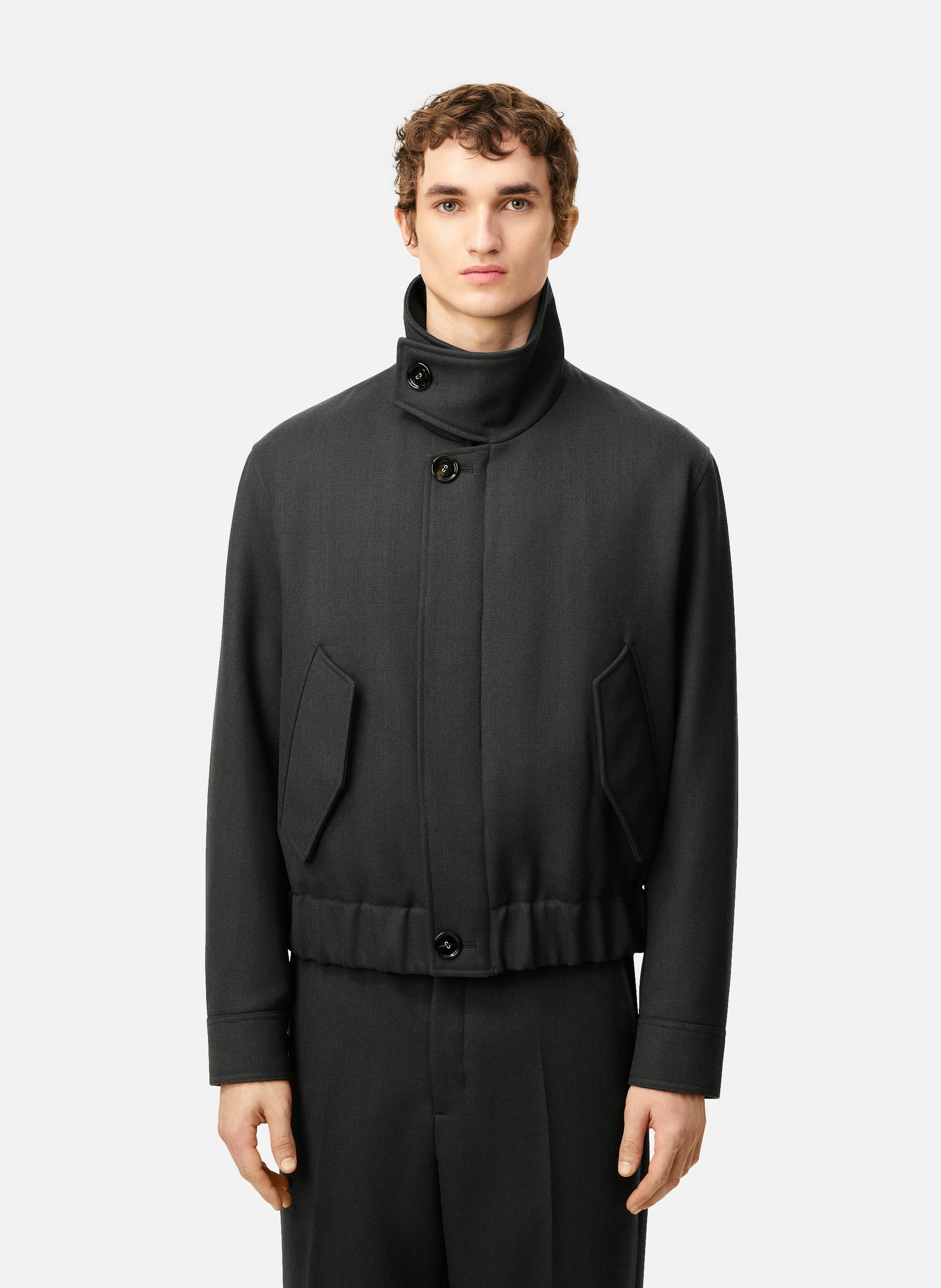 Blouson harrington en laine unisexe AMI PARIS Gris