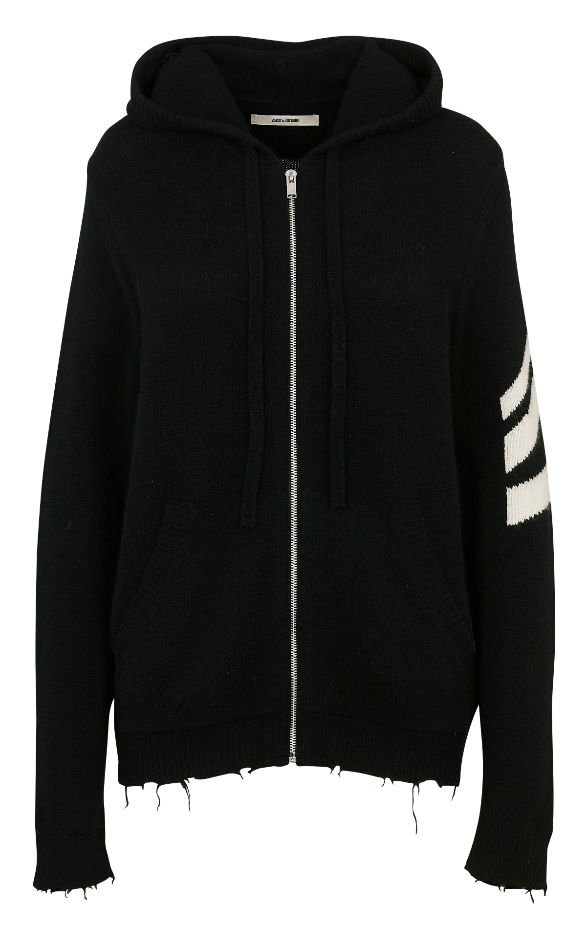 Cardigan zippé à capuche en cachemire clash ZADIG&VOLTAIRE Noir