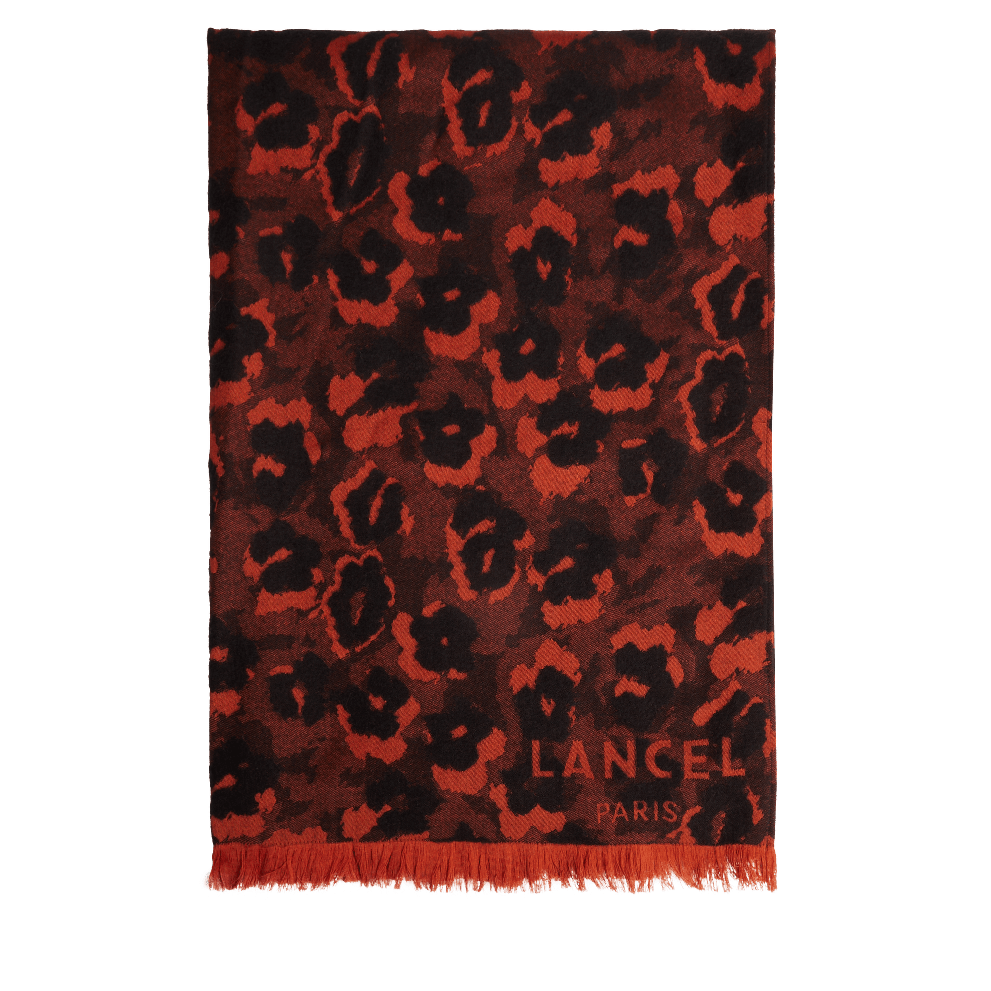 Etole 190 motif léopard mania en laine LANCEL Rouge