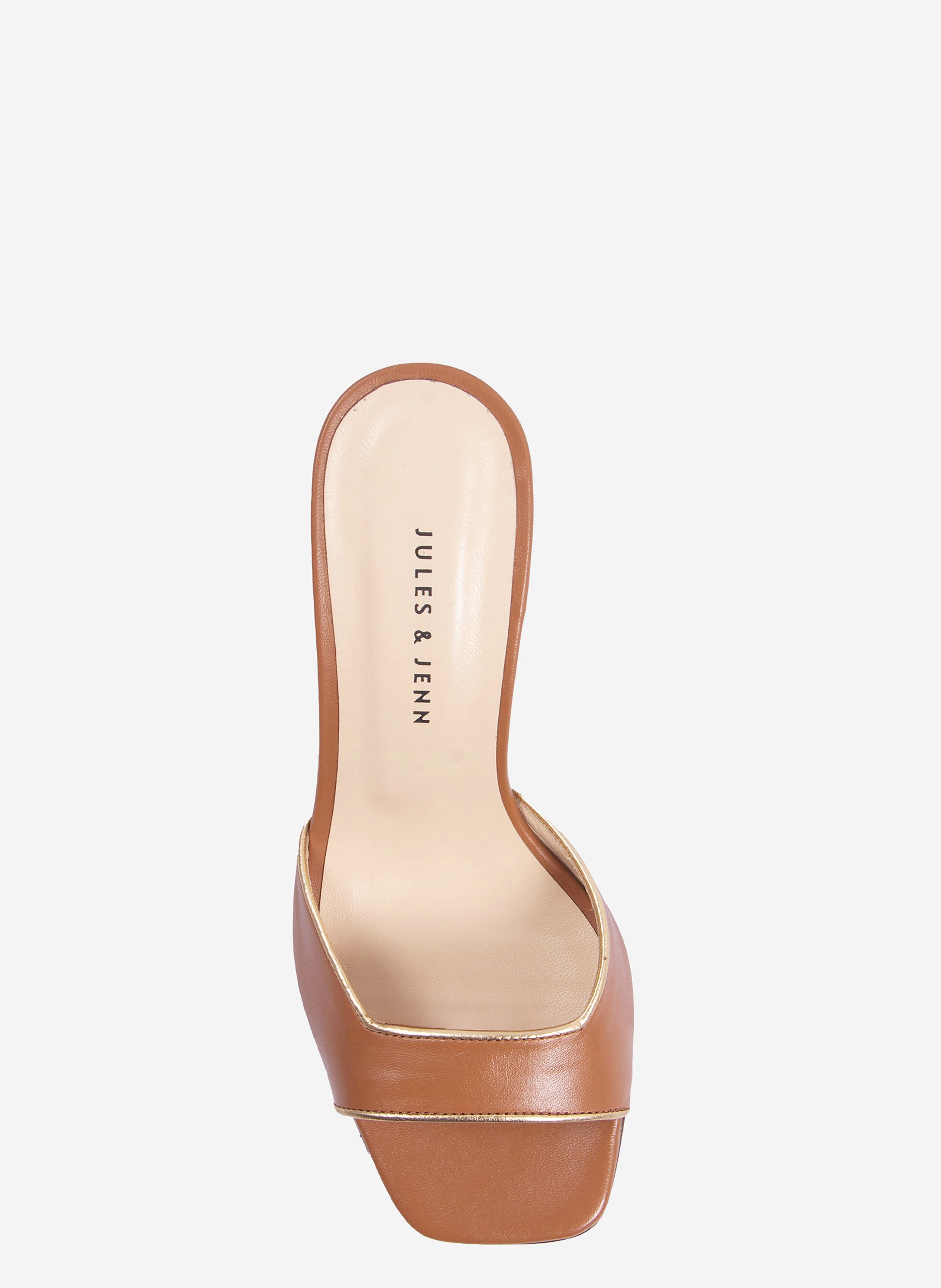 Mules talon fin cuir JULES & JENN Marron