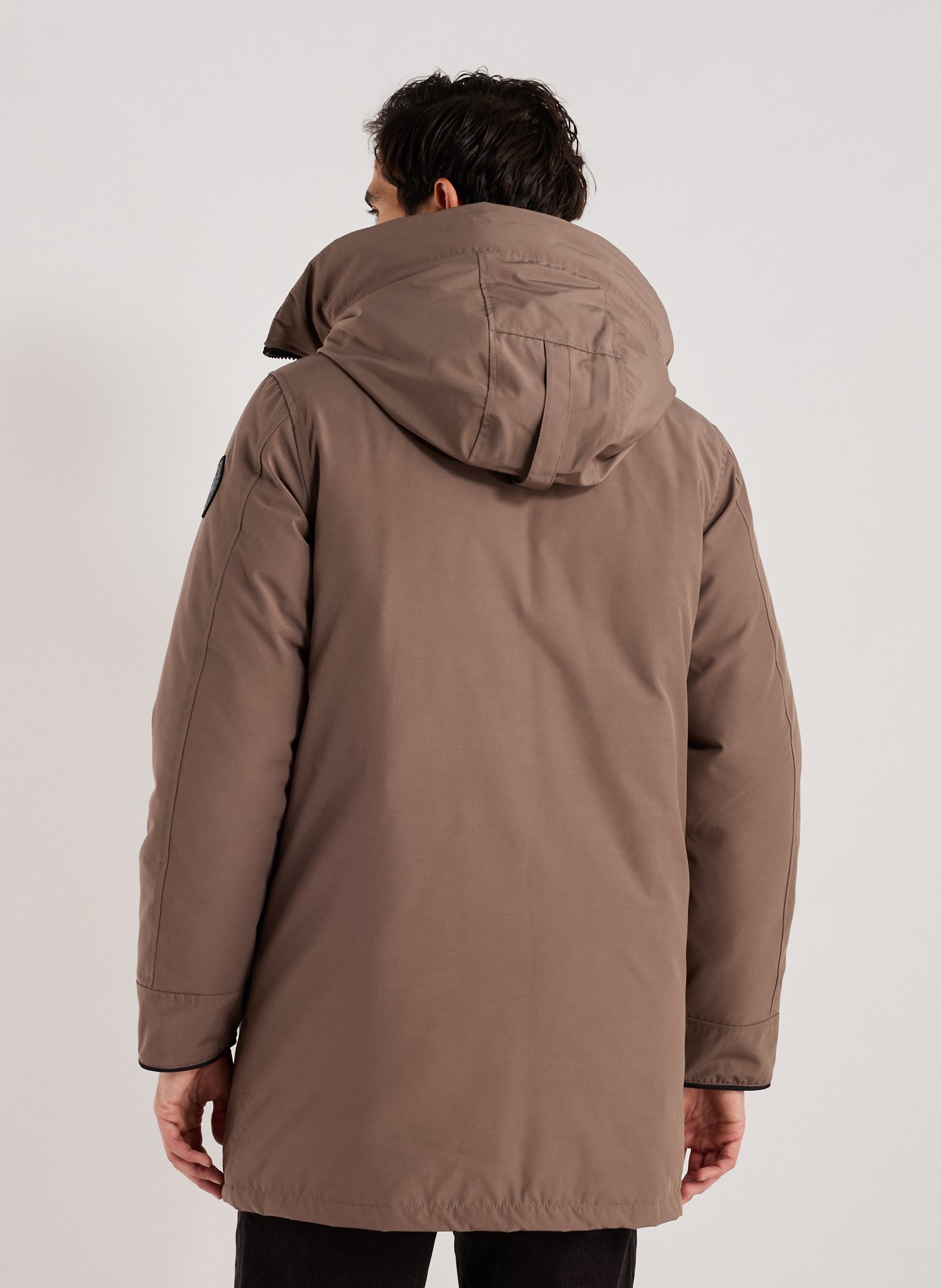 Parka droite à capuche en coton CANADA GOOSE Gris