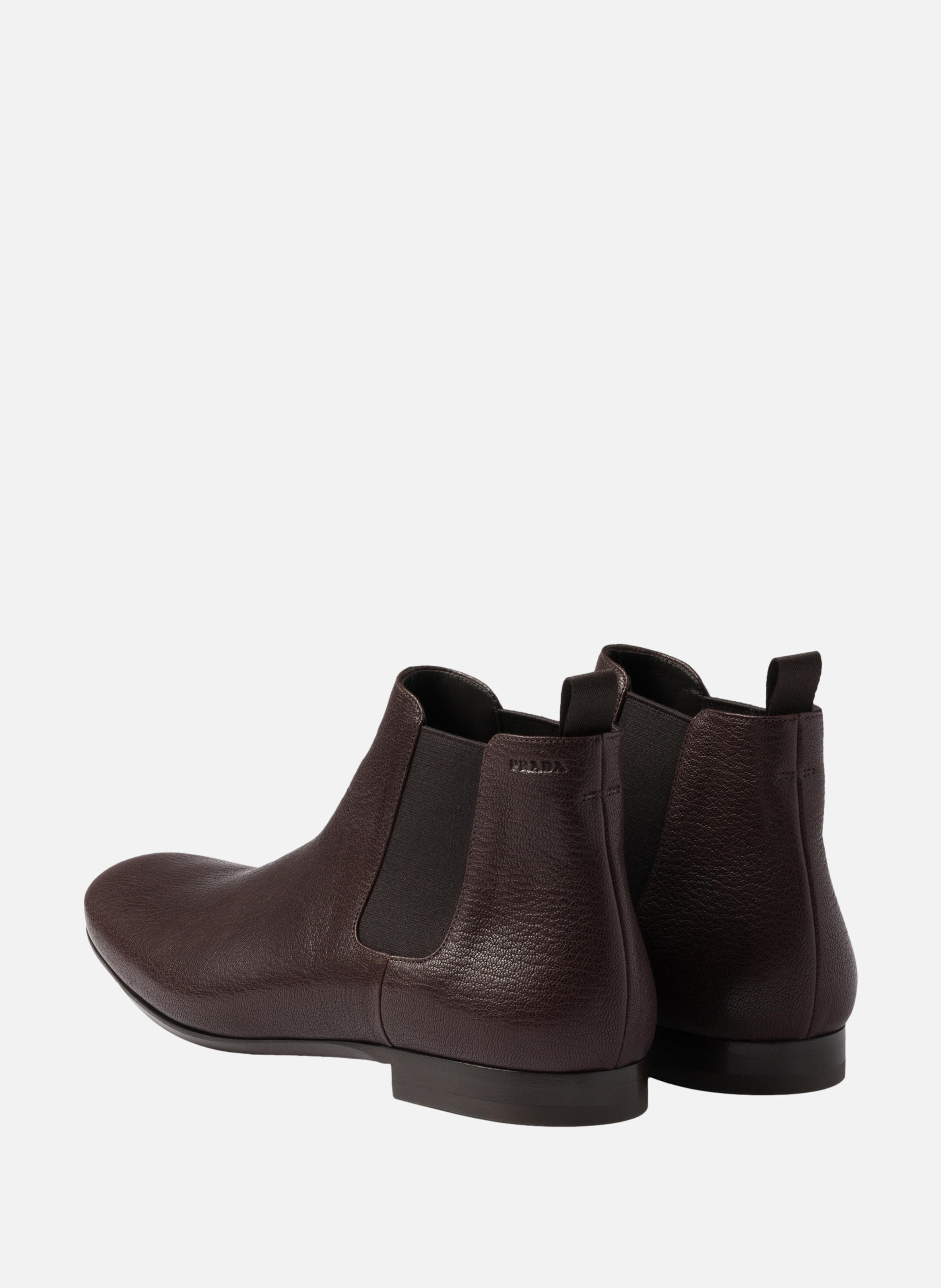 Bottines chelsea en cuir PRADA Marron