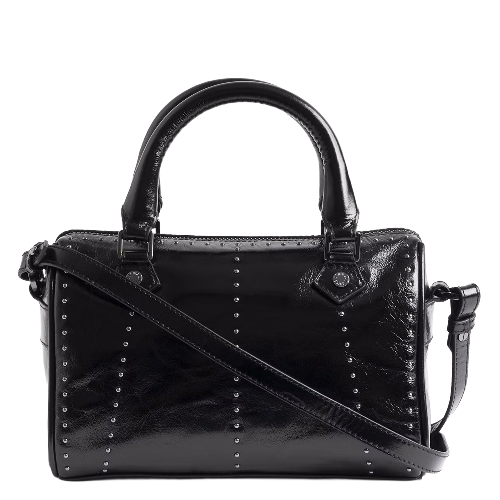 Sac bandoulière en cuir verni xs sunny ZADIG&VOLTAIRE Noir