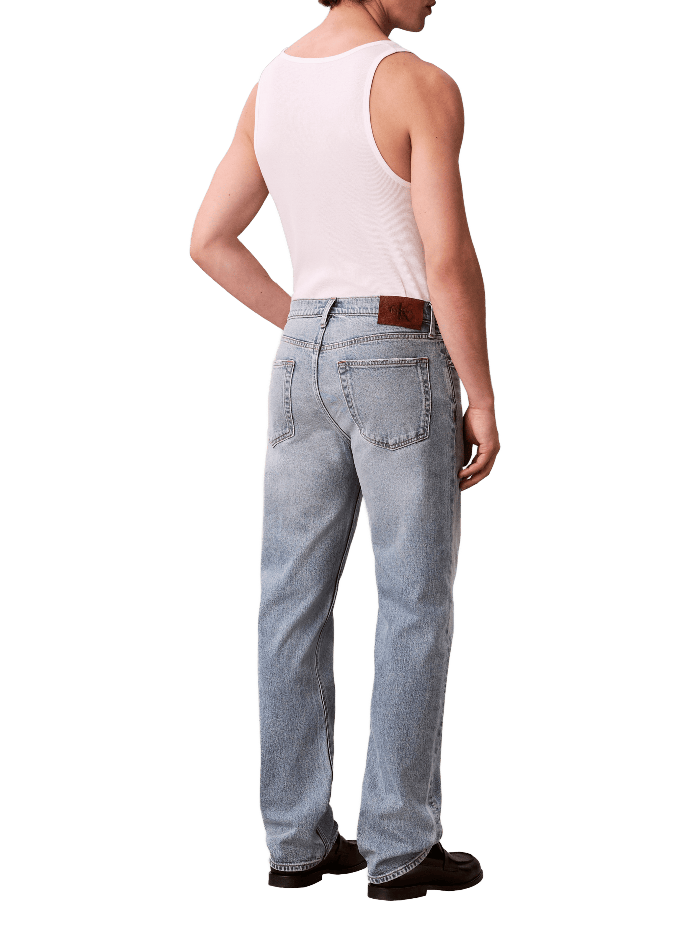 Straight-cut cotton-blend jeans CALVIN KLEIN Blue