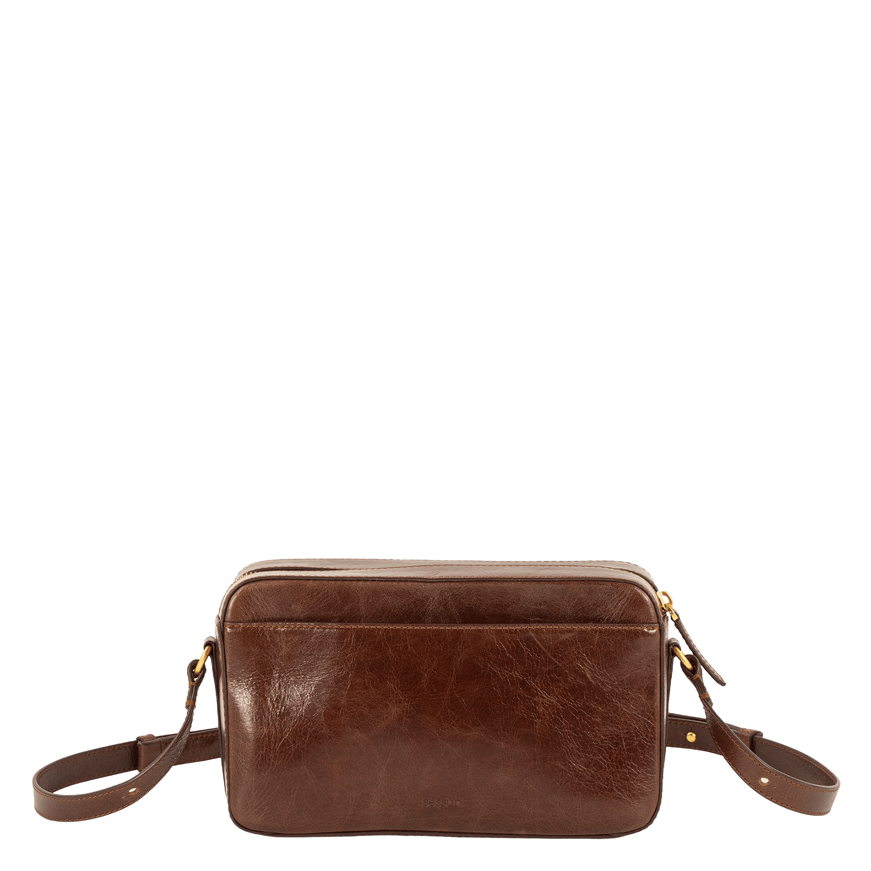 Sac caméra zippé en cuir divicam SESSUN Marron