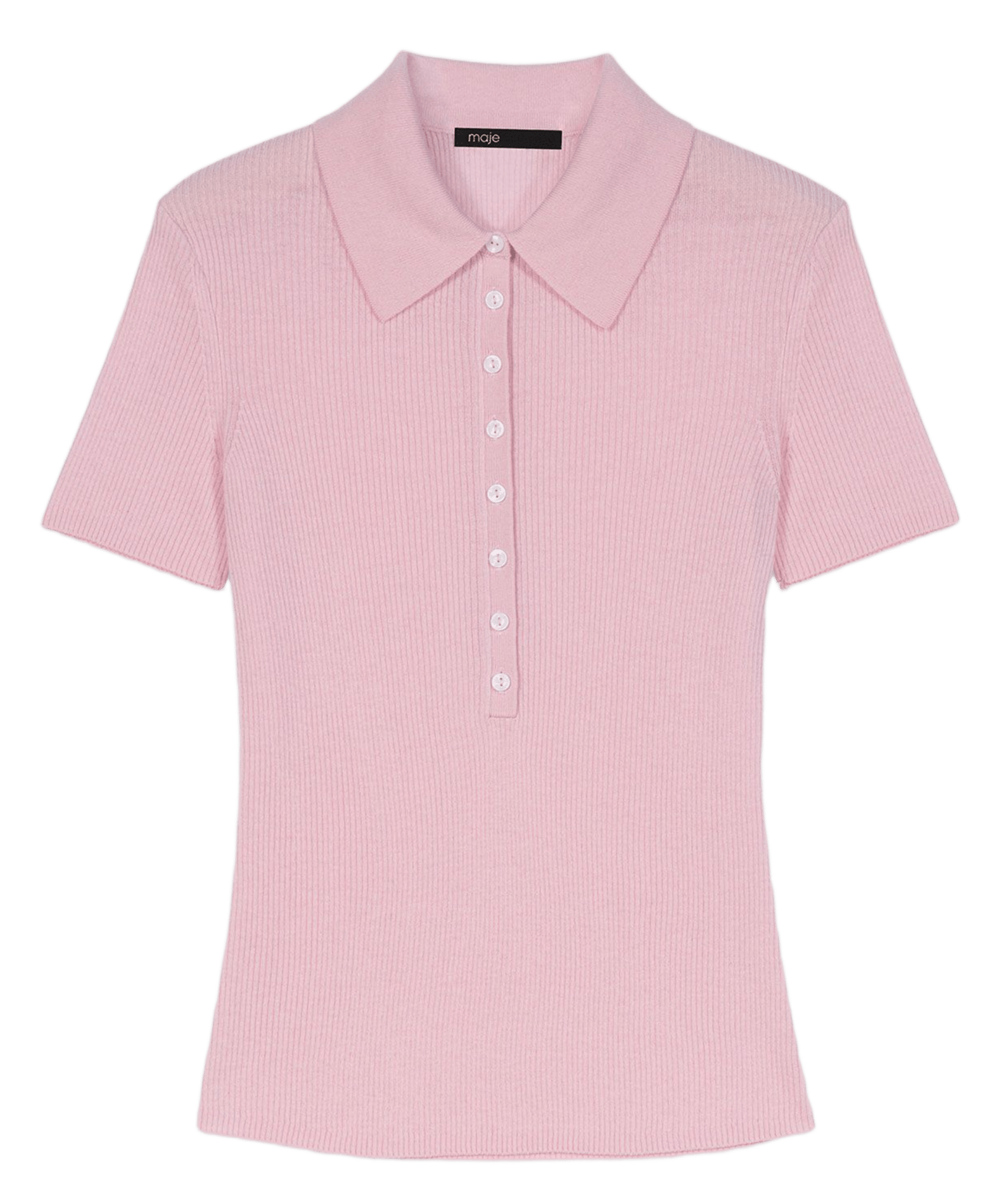 Polo en laine mélangée MAJE Rose