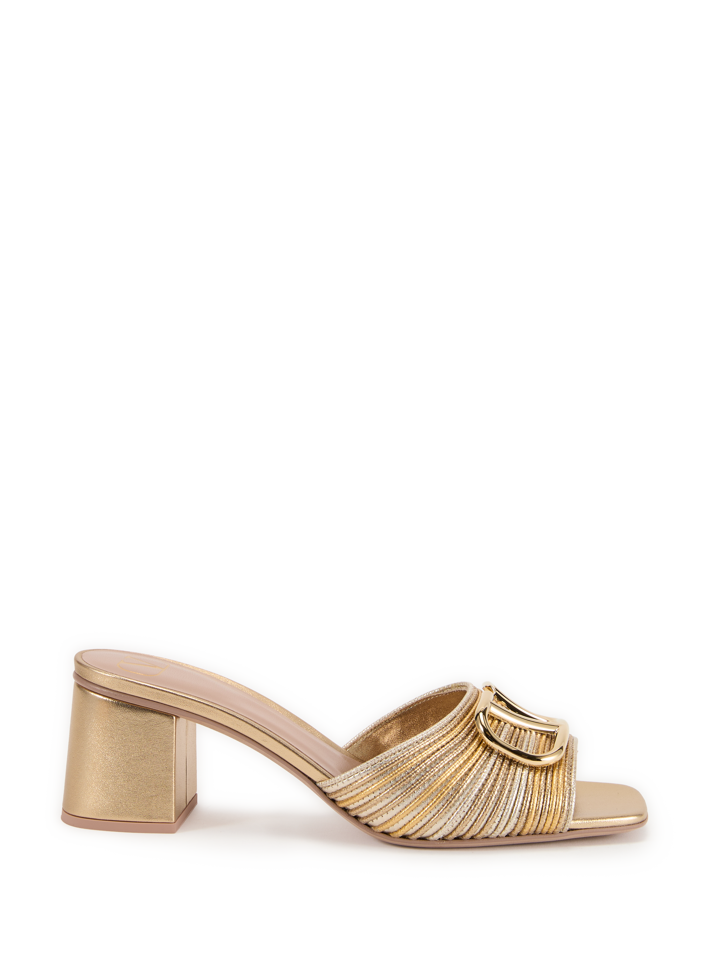 Golden leather heeled mules VALENTINO Golden