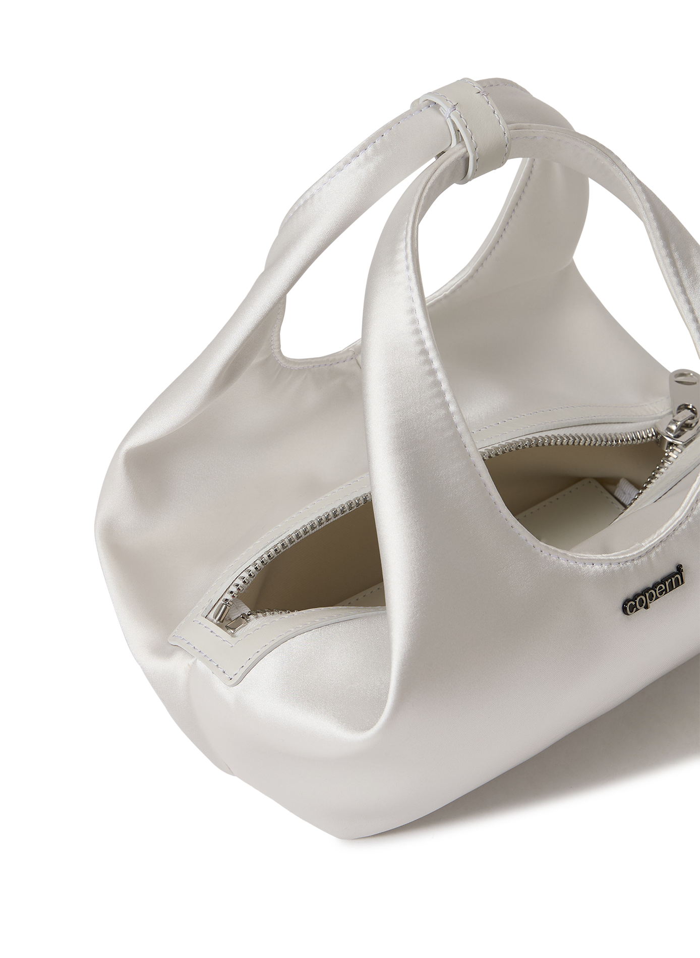 Sac à main mini Folded satiné COPERNI Blanc