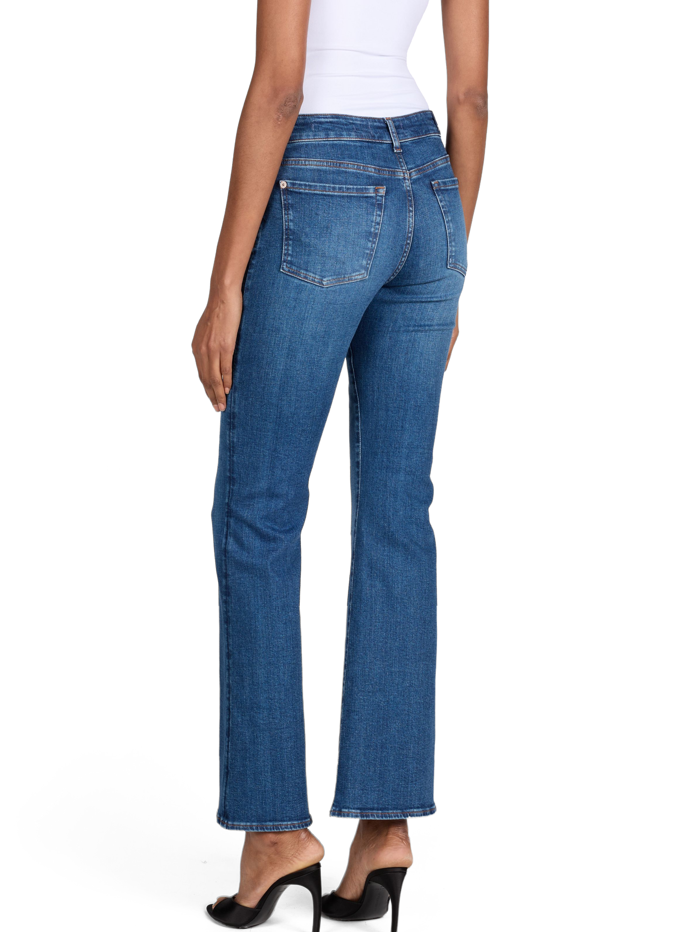 Leggy Bootcut Washed Denim Jeans in Mixed Cotton 7 FOR ALL MANKIND Blue