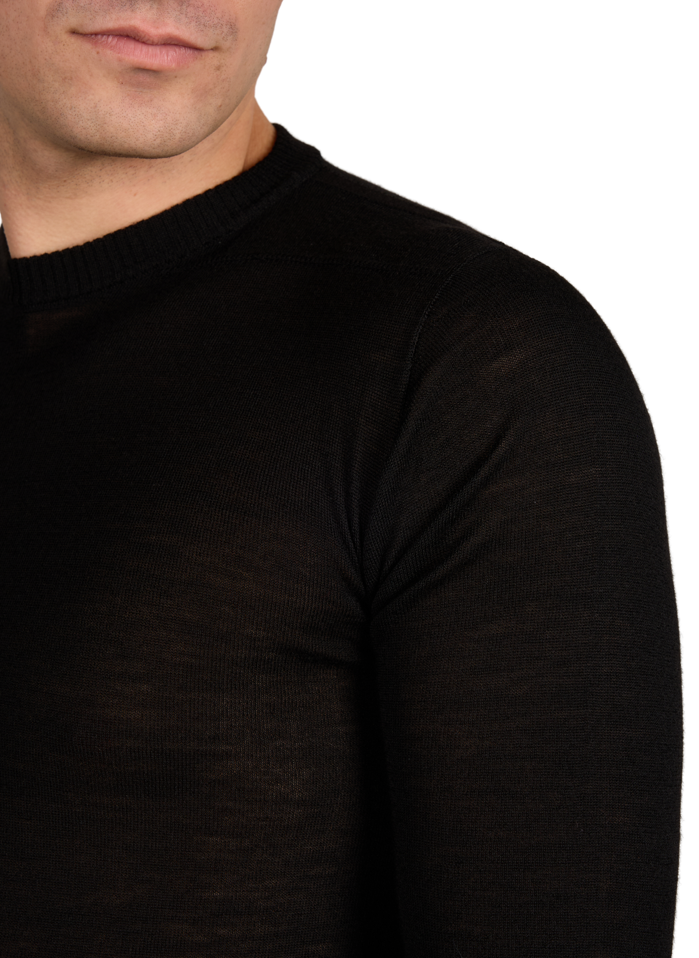 Long-sleeved wool T-shirt RICK OWENS Black