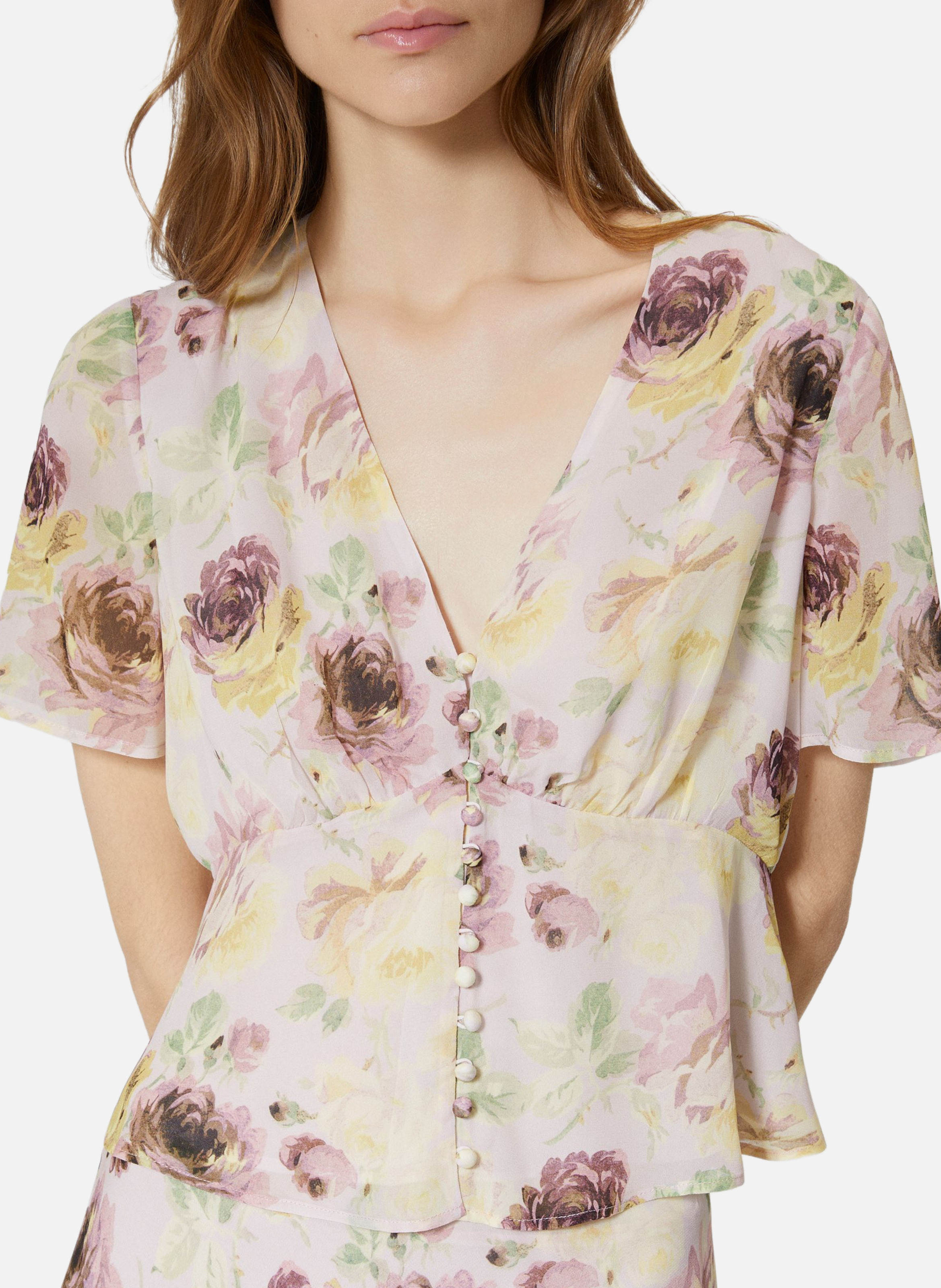 Top détails boutons imprimé THE KOOPLES Rose