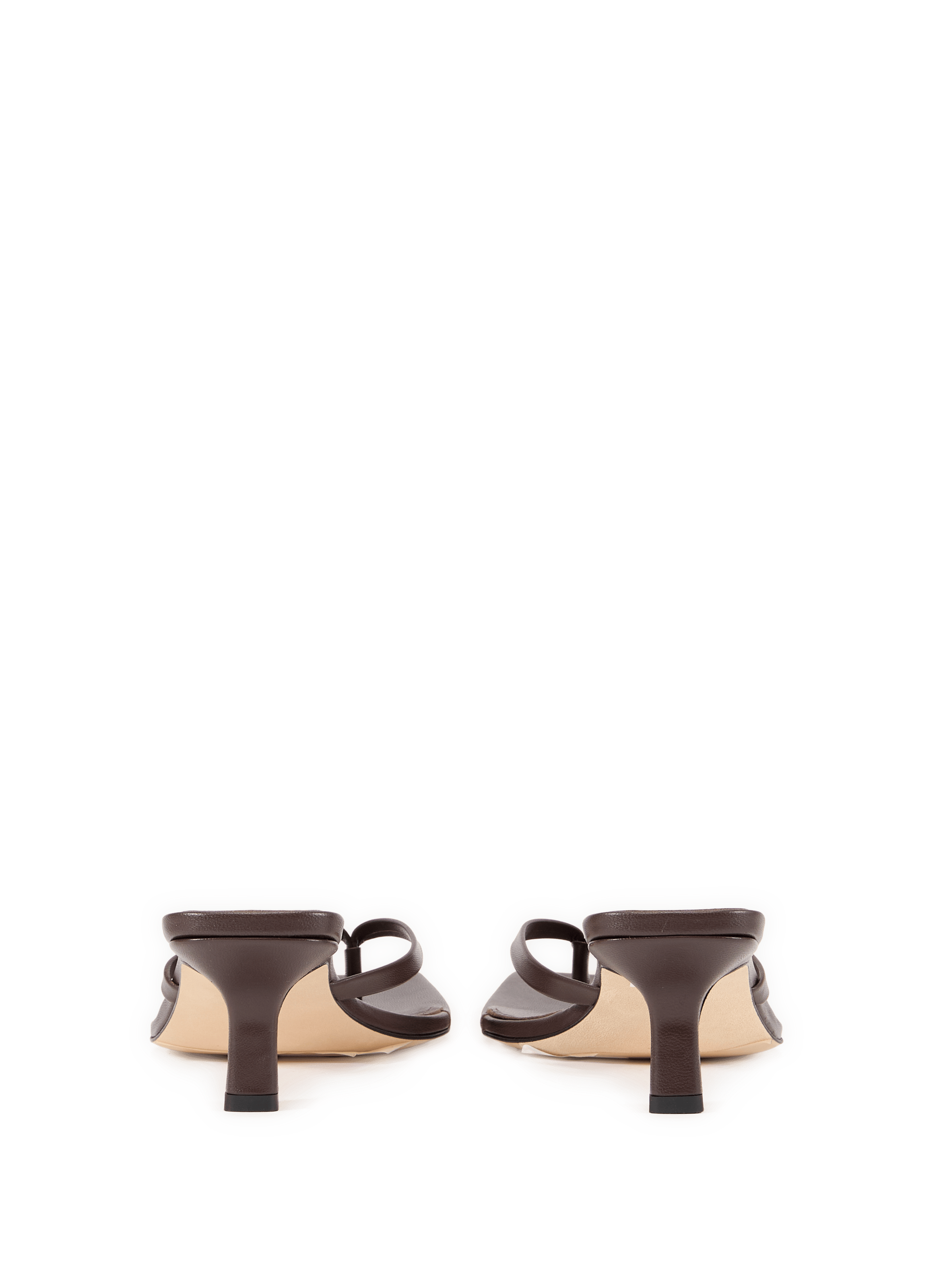 Heeled leather mules AEYDE Brown